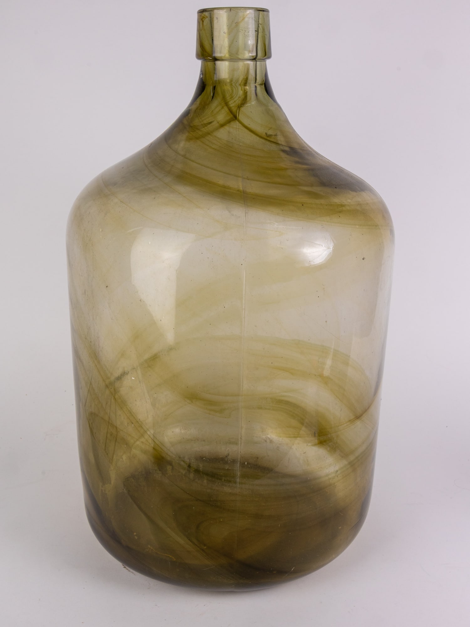 Large Olive Green Farmhouse Chic Carboy Glass Vessel - 5