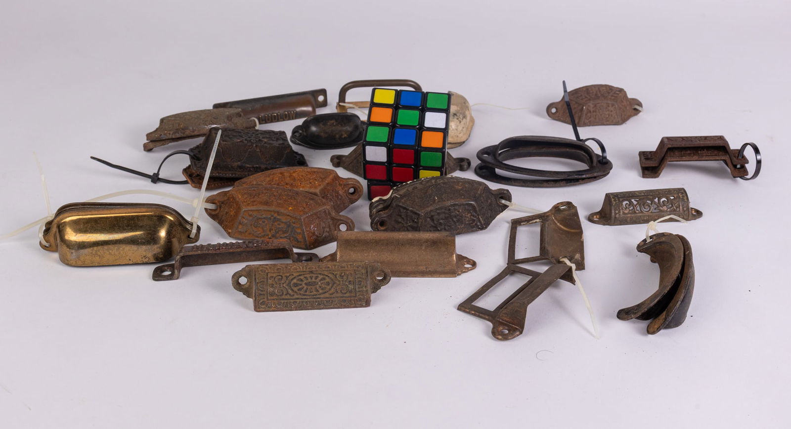 Lot of Assorted Vintage Cast Iron Victorian Drawer Pulls - 2