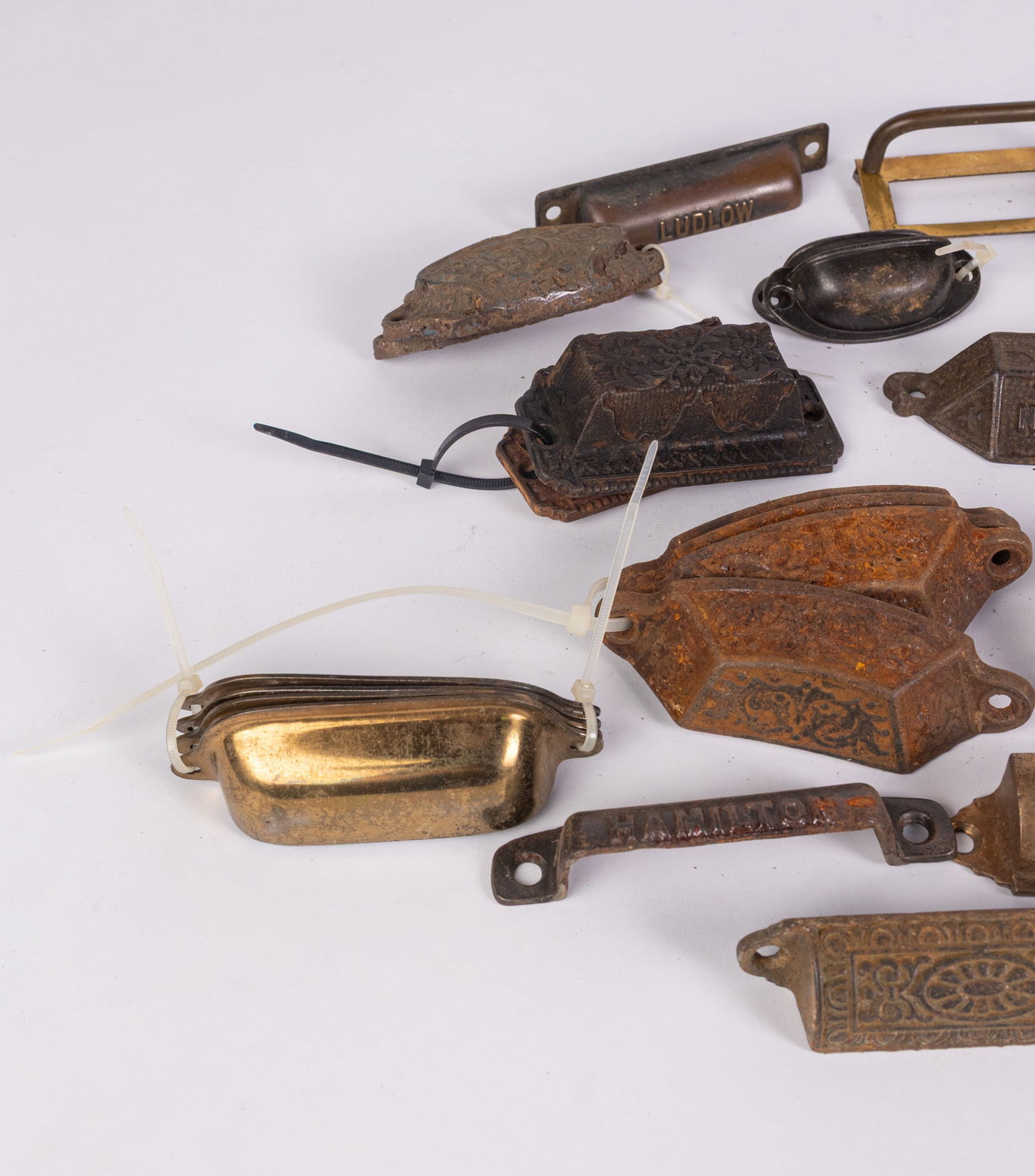 Lot of Assorted Vintage Cast Iron Victorian Drawer Pulls - 3