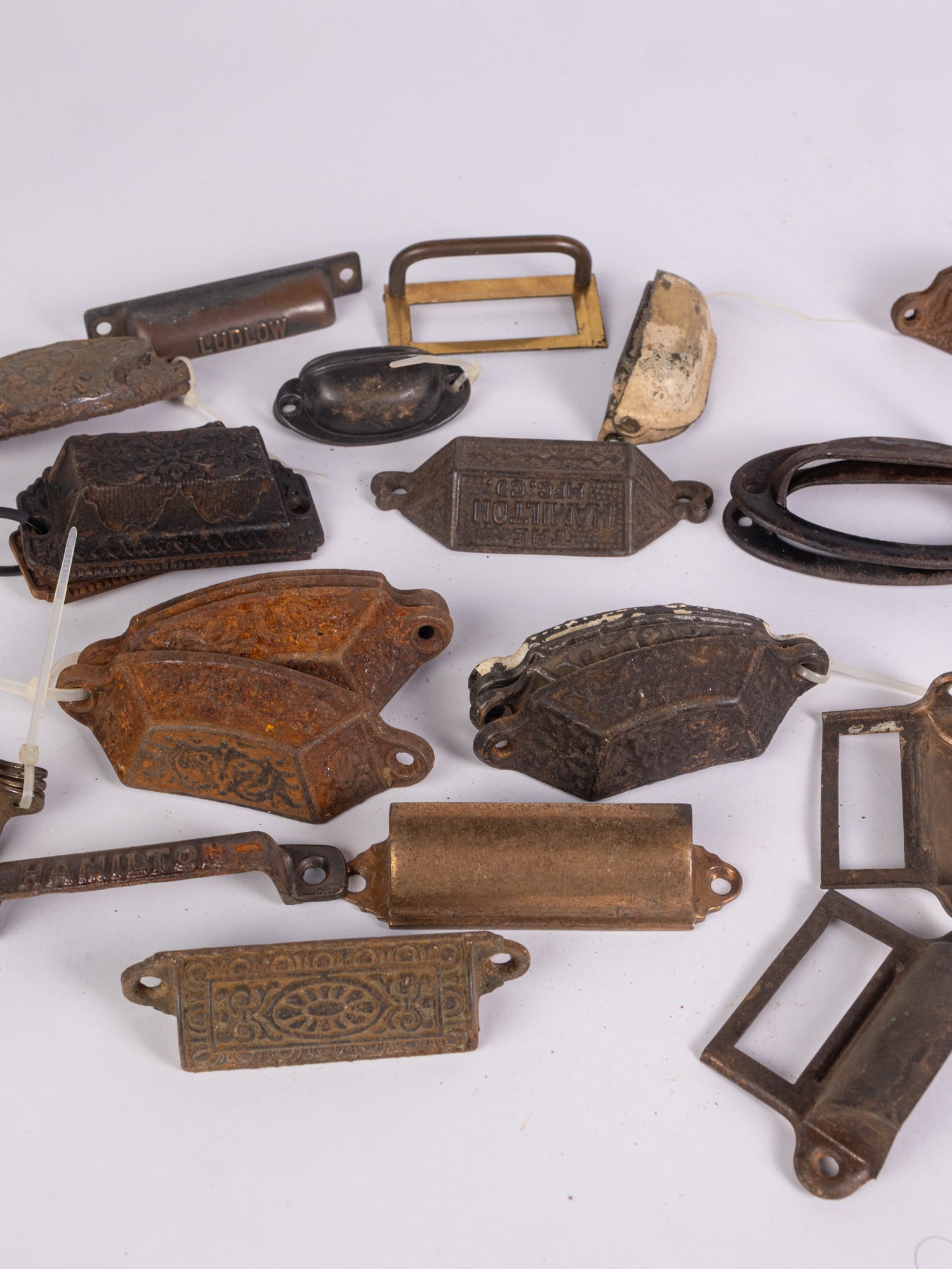 Lot of Assorted Vintage Cast Iron Victorian Drawer Pulls - 4