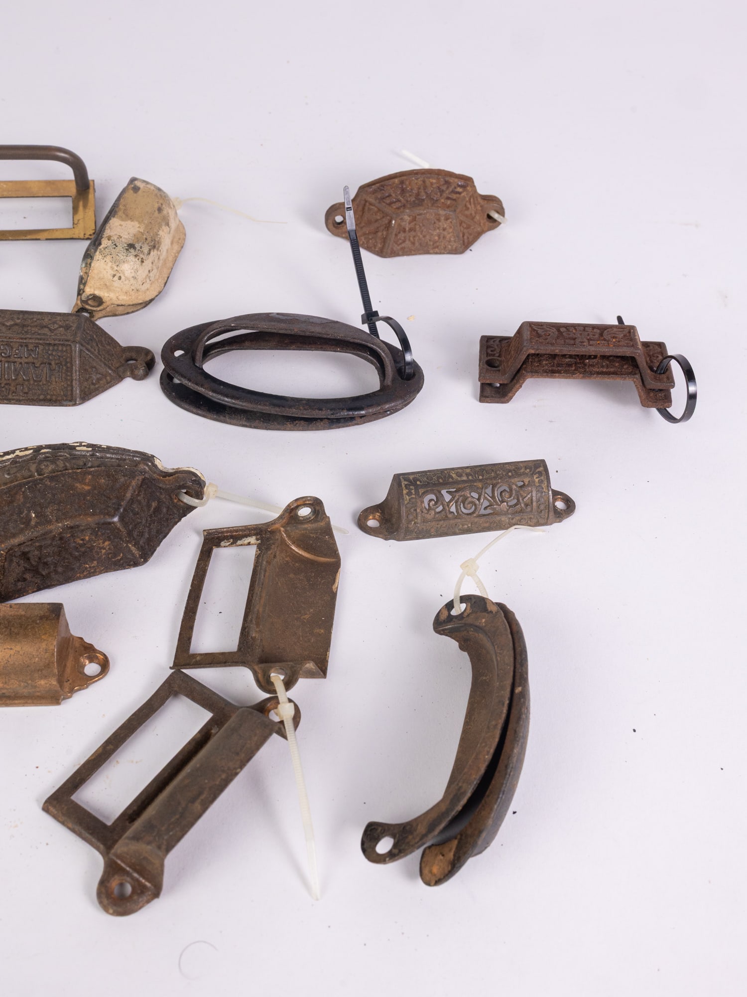 Lot of Assorted Vintage Cast Iron Victorian Drawer Pulls - 5