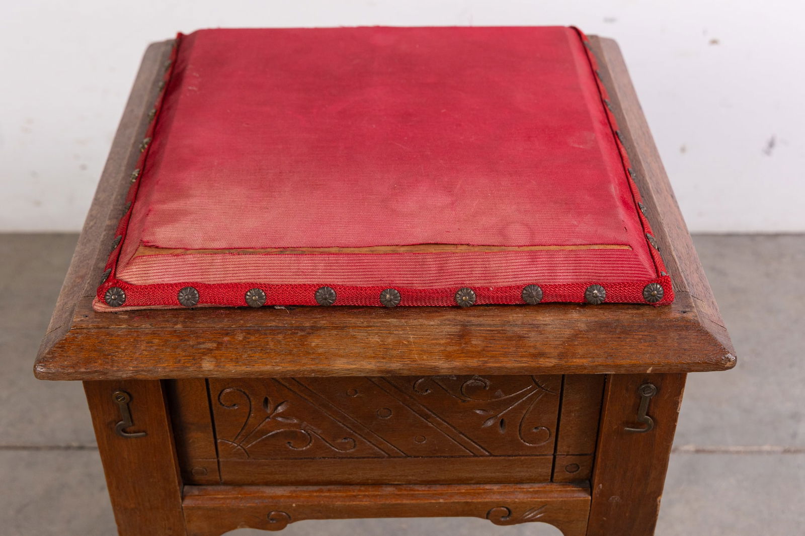 Antique Victorian Upholstered Stool - 2