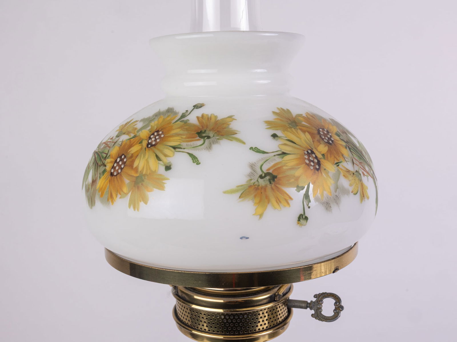 Vintage Hurricane Lamp on White Marble Base - 4