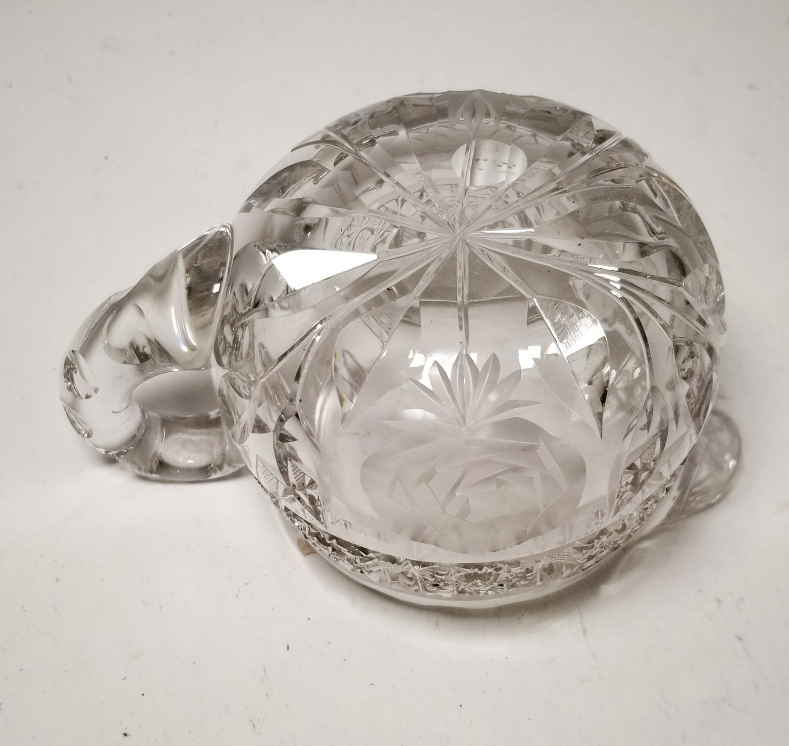 Three Pieces of Antique Local "Bridgeton Rose" Cut Glass Dishes - 7