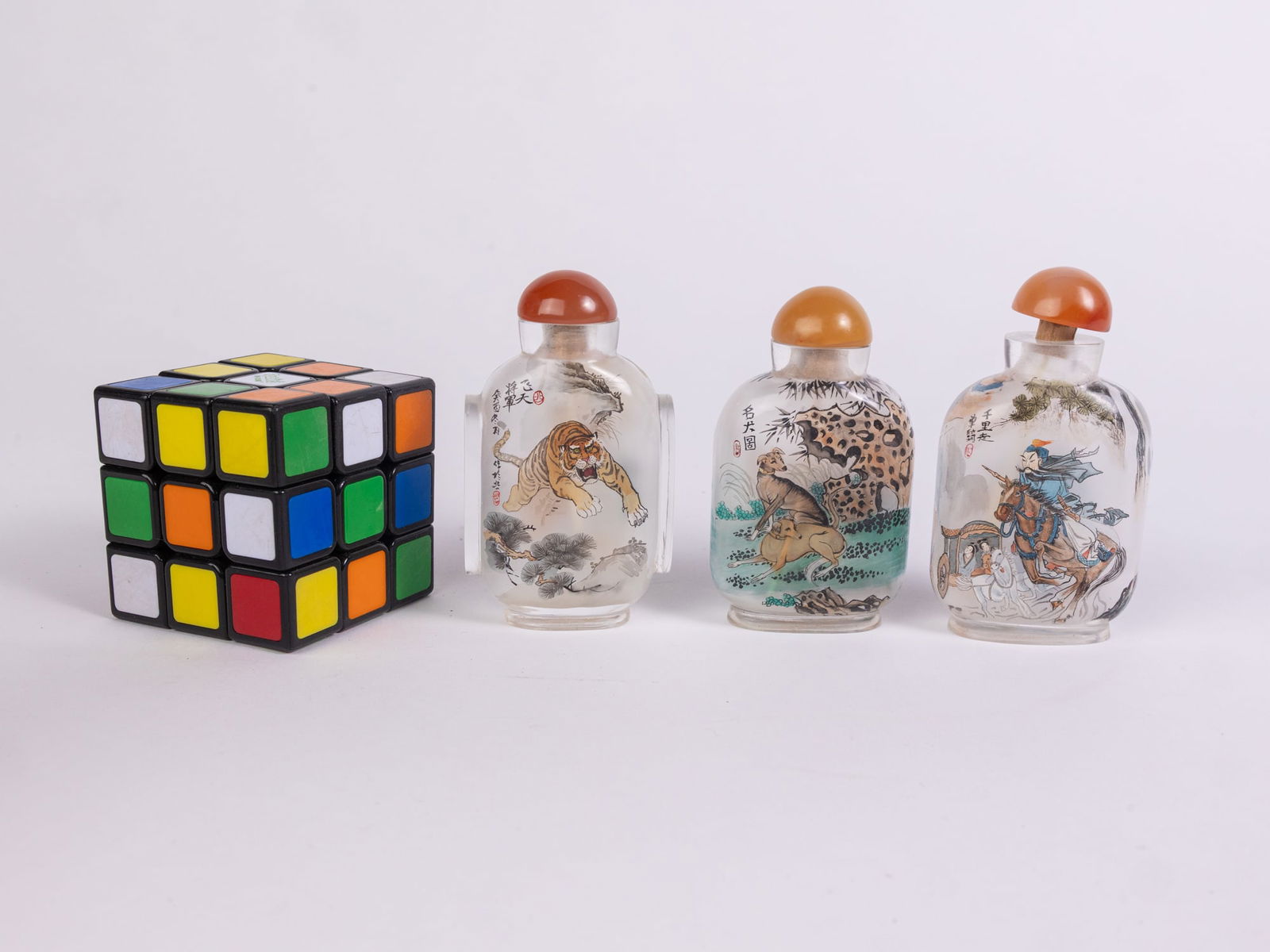 Three Inside-Painted Glass Snuff Bottles - 2