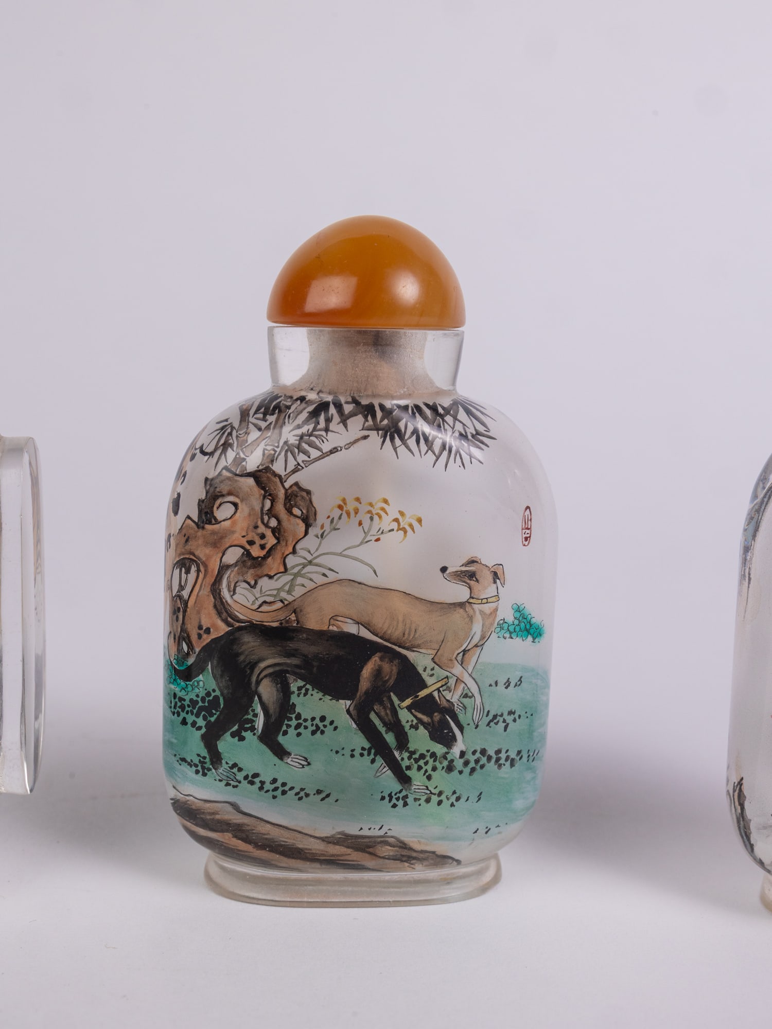 Three Inside-Painted Glass Snuff Bottles - 4