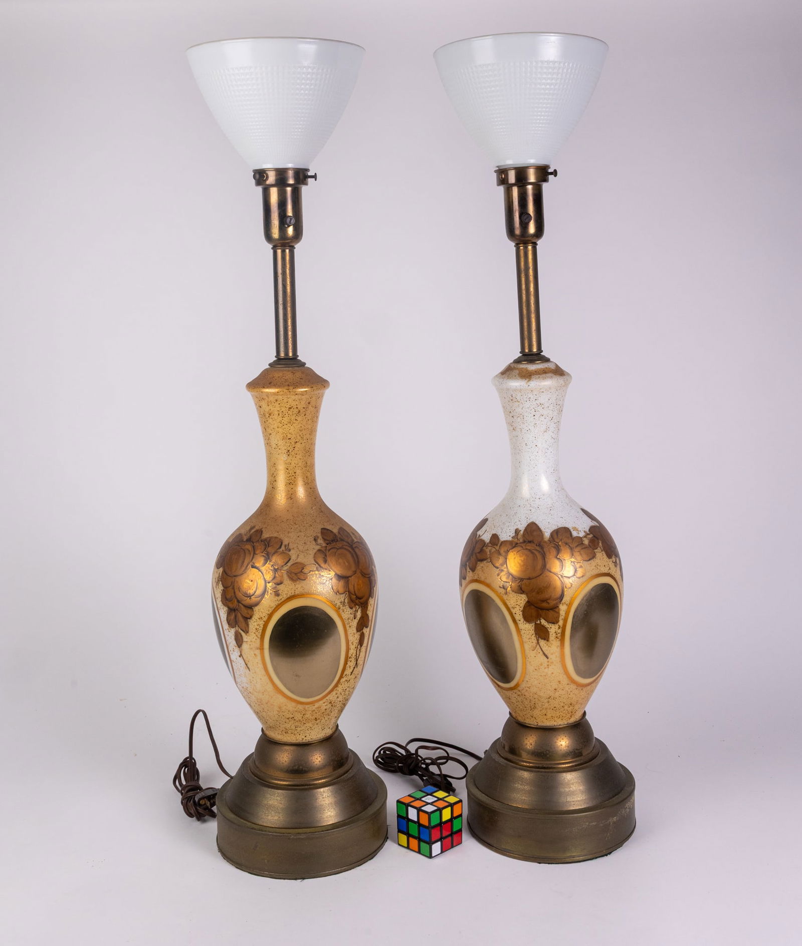 Pair of Hollywood Regency Torchiere Table Lamps - 2
