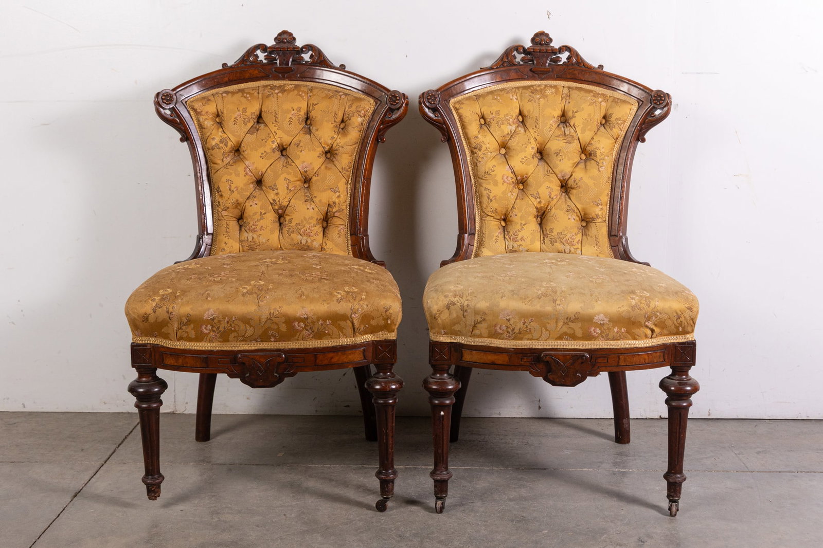 Pair of Antique Upholstered Parlor Chairs (1 of 4)