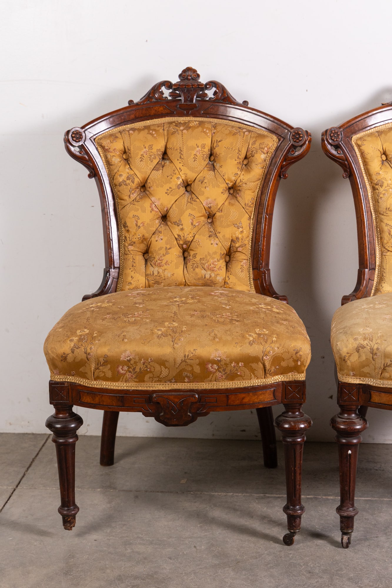 Pair of Antique Upholstered Parlor Chairs - 2