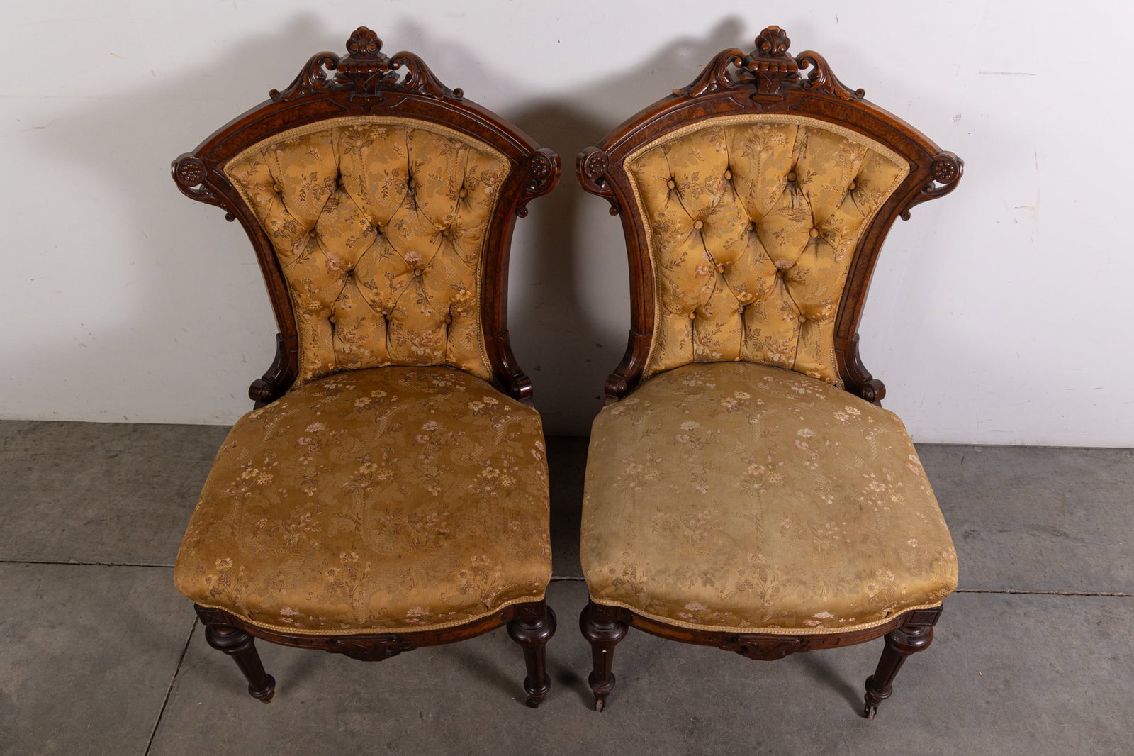 Pair of Antique Upholstered Parlor Chairs - 4