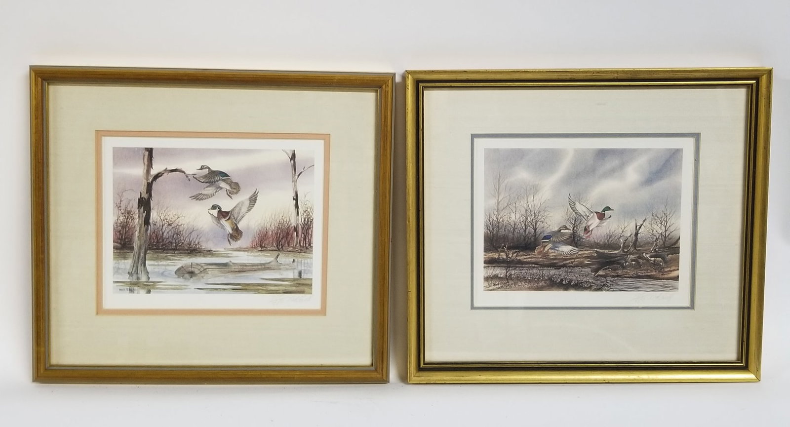 Ned Ewell (20th c. Maryland) Pair of Hand Signed & Numbered Duck Prints (1 of 3)
