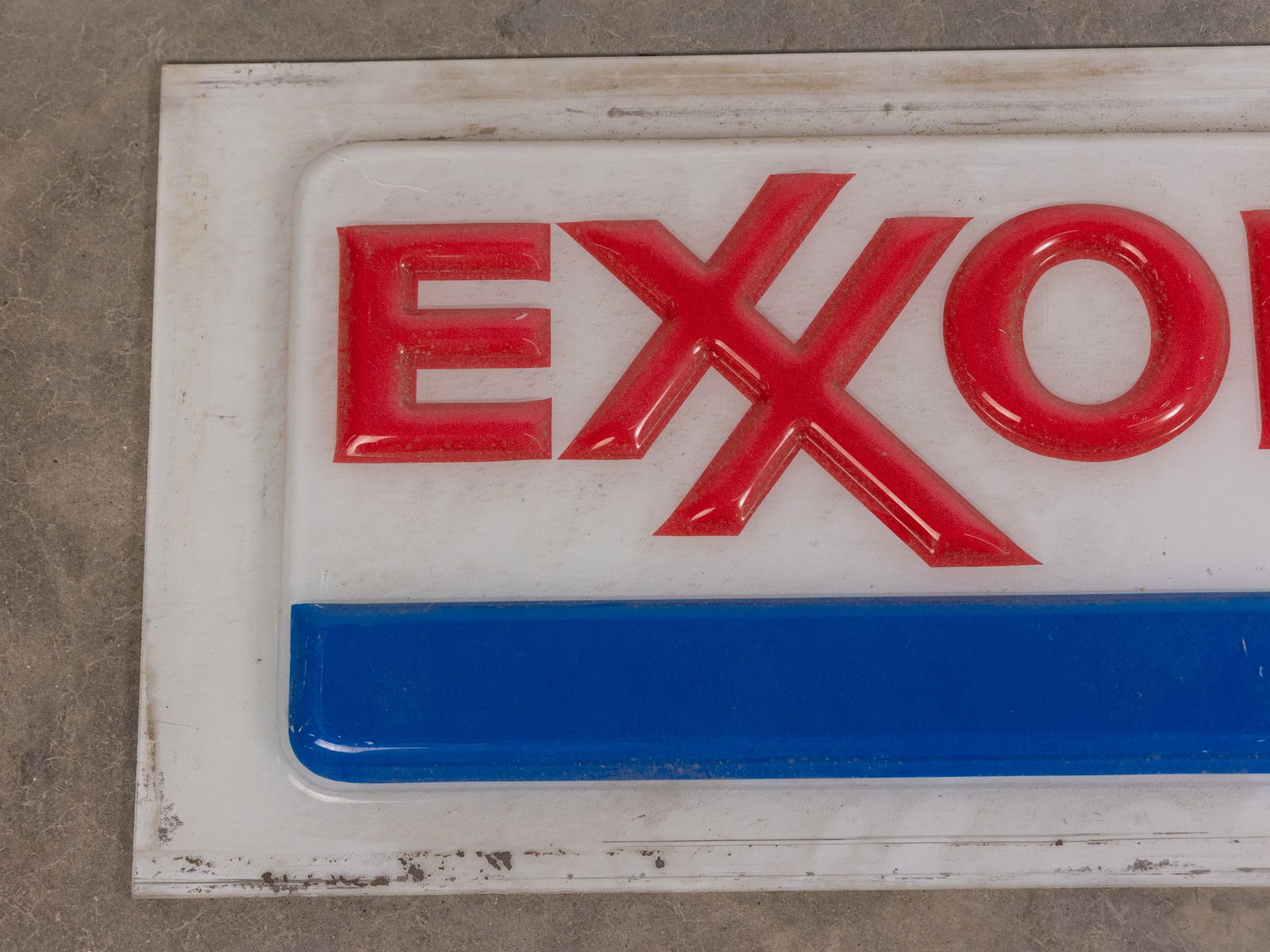 Vintage Exxon Plastic Advertising Sign - 2