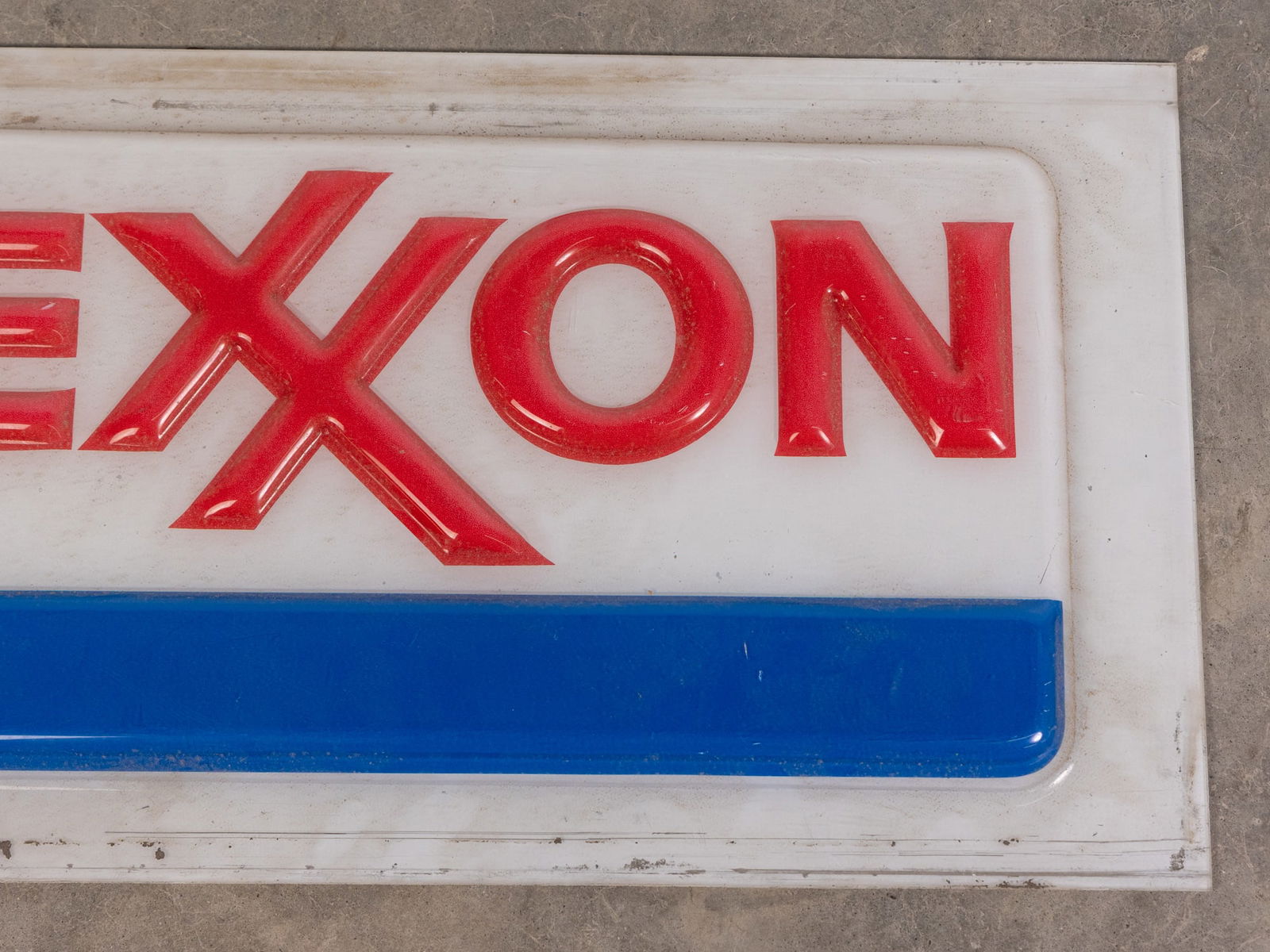 Vintage Exxon Plastic Advertising Sign - 3