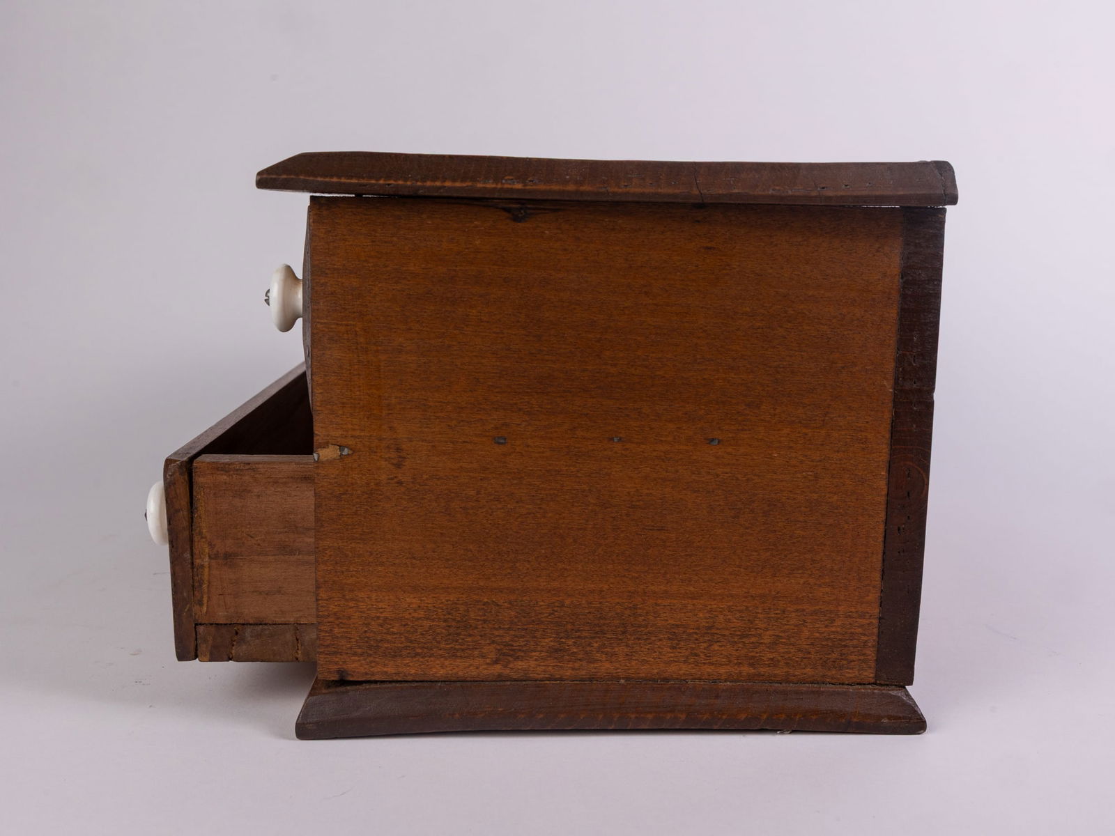 Antique Table Top Two Drawer Storage Cabinet - 6