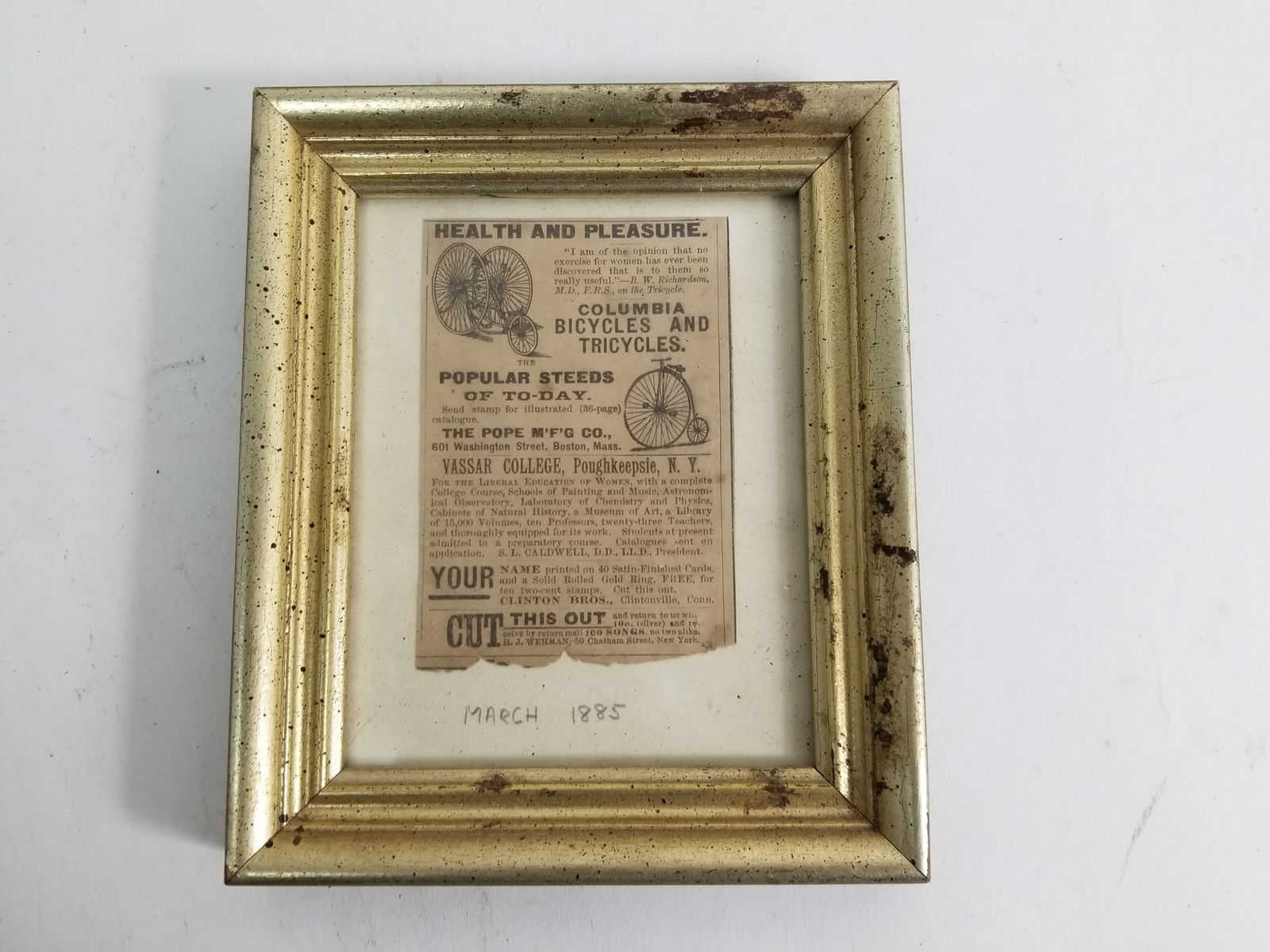 19th c. Antique Early "Sylph Rouse Hazard Peoria Ill. U.S.A." Bike Badge Plate - 2