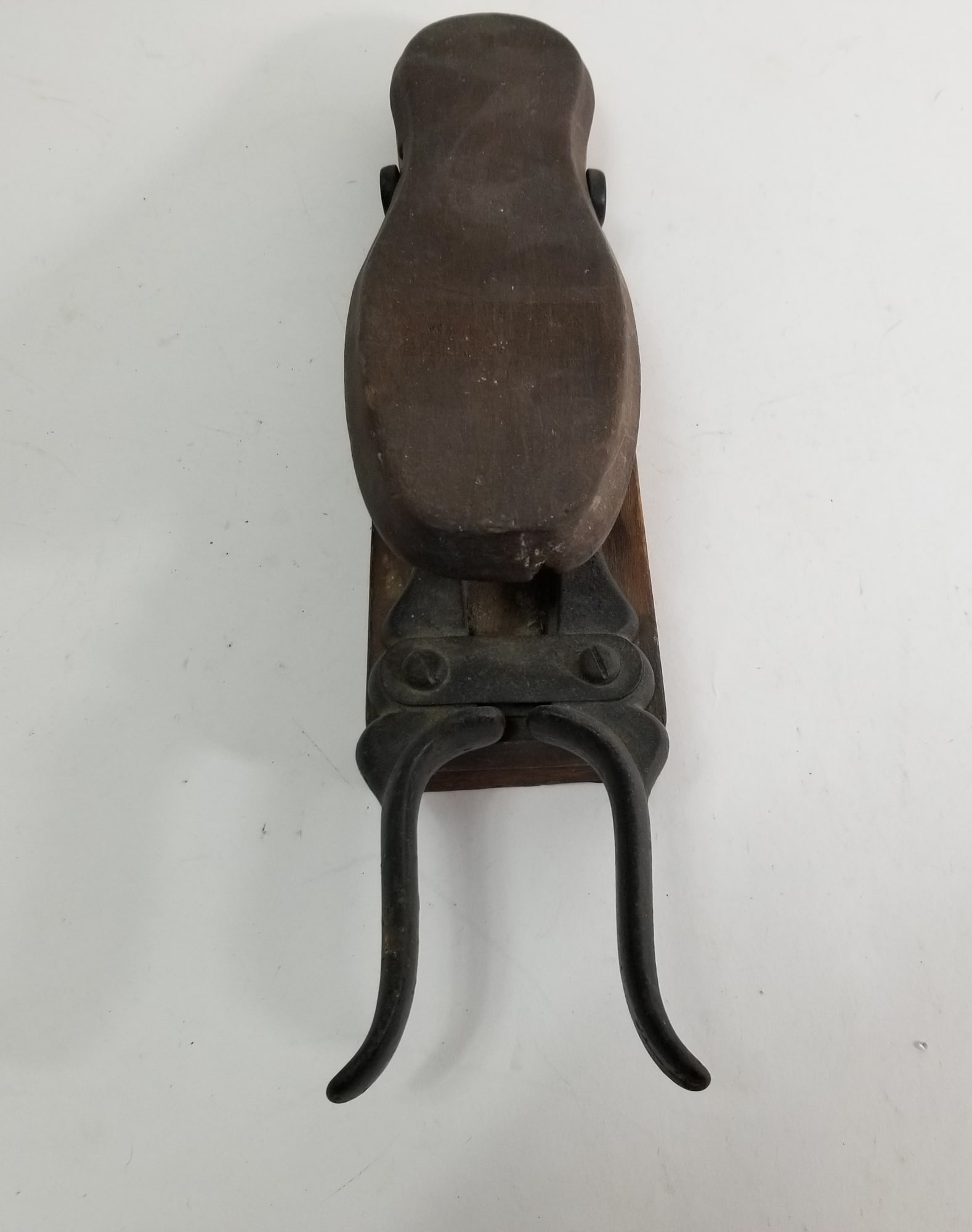 Antique Cast Iron & Oak Mechanical Boot Jack - 2