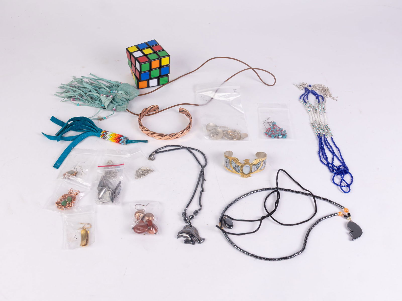 Silver, Copper, and Assorted Beaded Native American Jewelry - 2