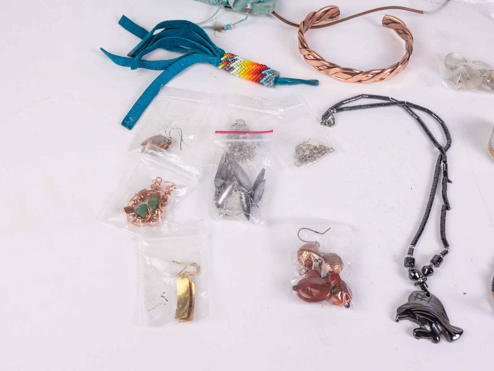 Silver, Copper, and Assorted Beaded Native American Jewelry - 4