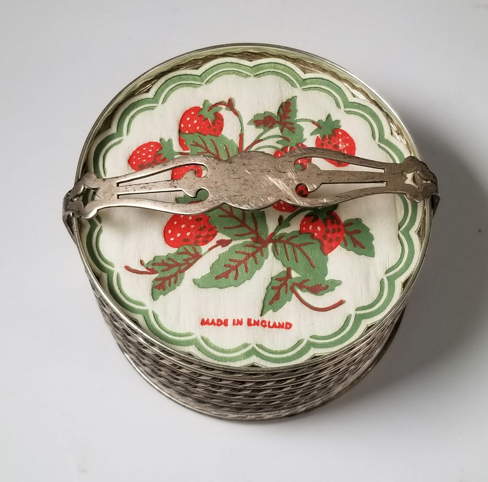 Sterling Silver Rimmed Coaster Set - 2