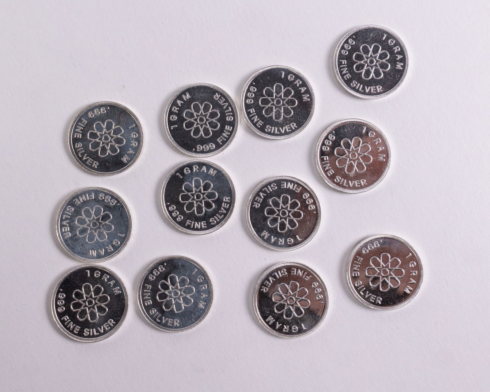 Twelve One Gram Pure Silver Rounds - 2