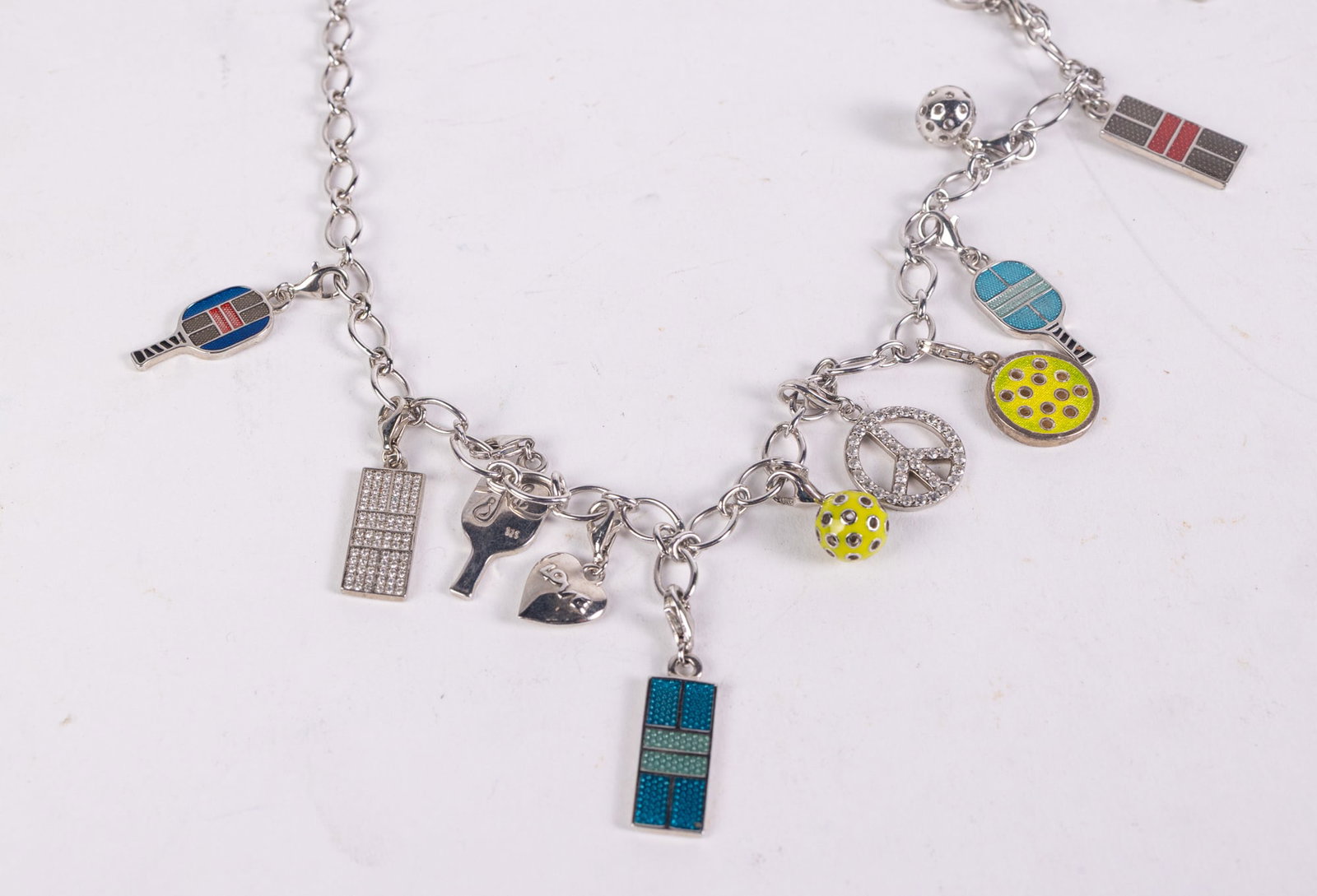 Pickleball Charm Sterling Silver Necklace - 3