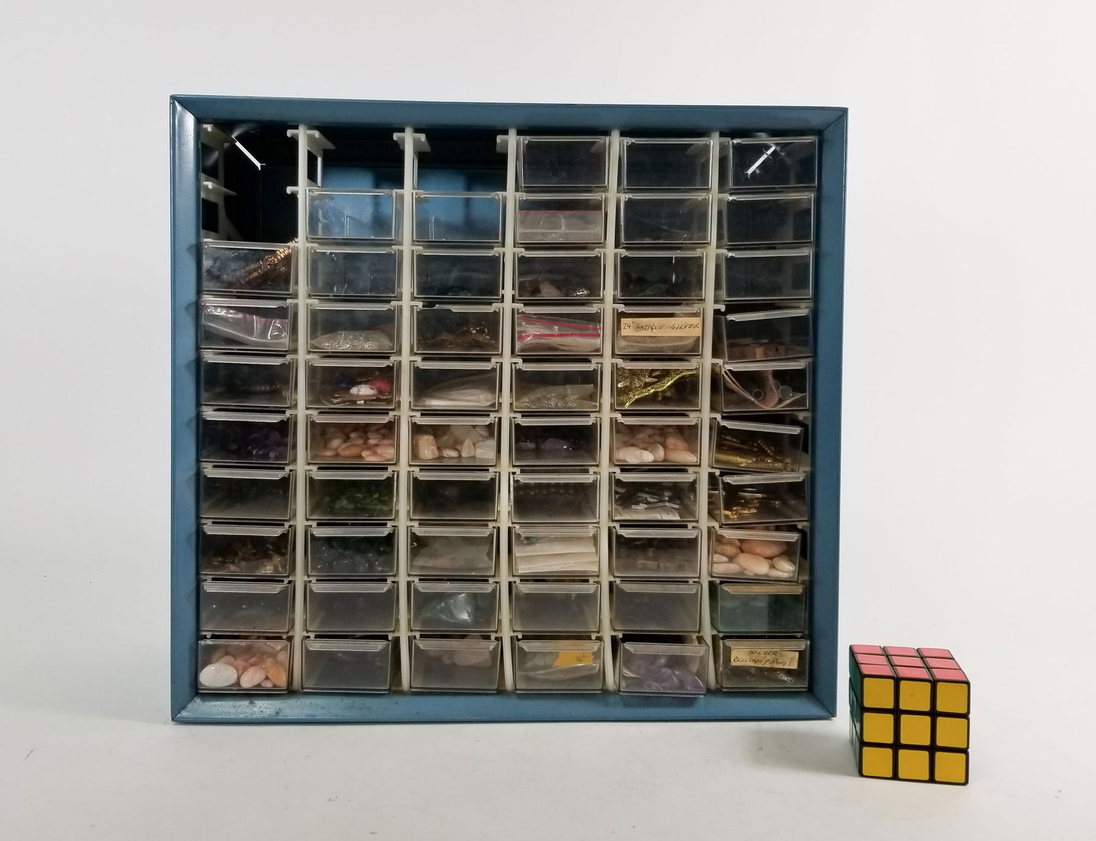 Vintage Box of Jewelry Making Pieces and Parts - 2