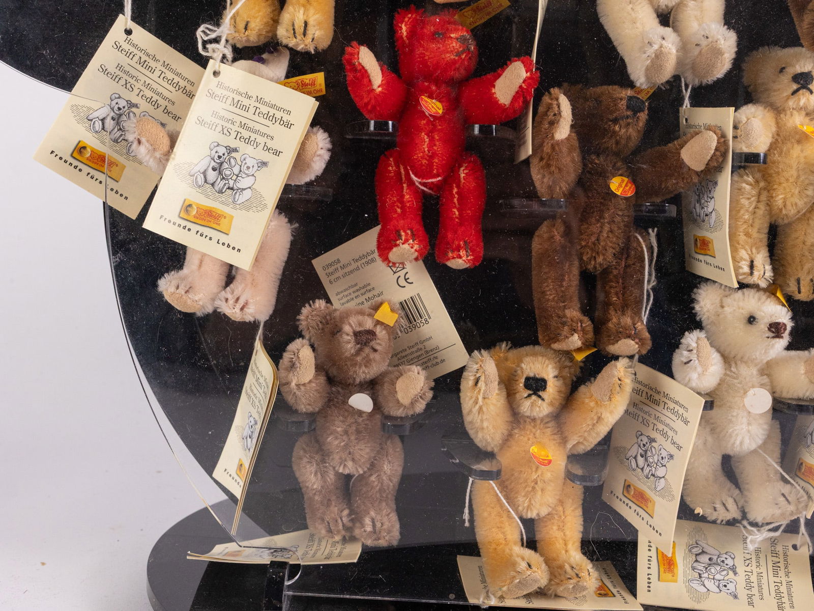 Steiff Acrylic Bear Shaped Display with 18 Miniature XS Teddy Bears - 6
