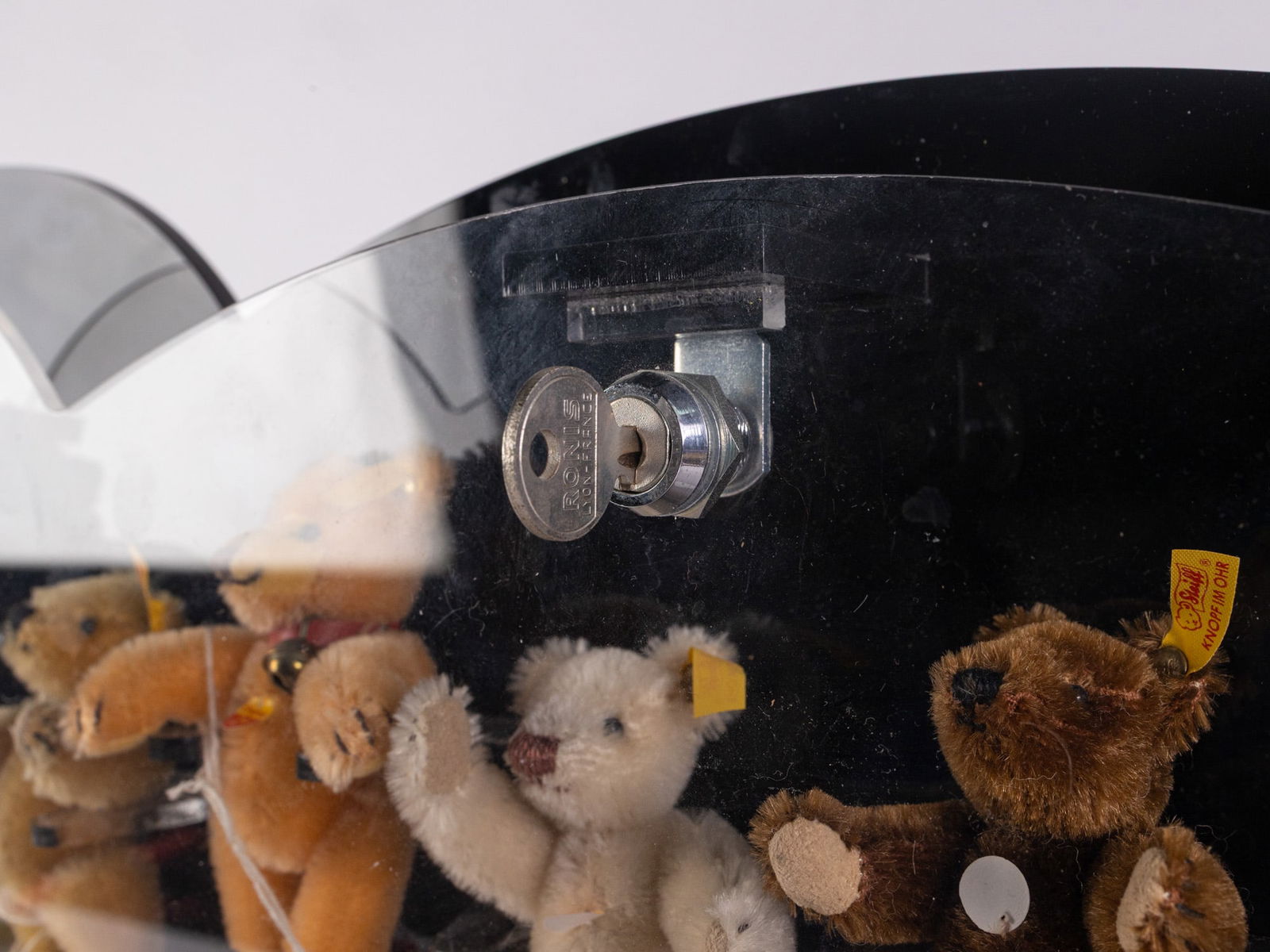 Steiff Acrylic Bear Shaped Display with 18 Miniature XS Teddy Bears - 9