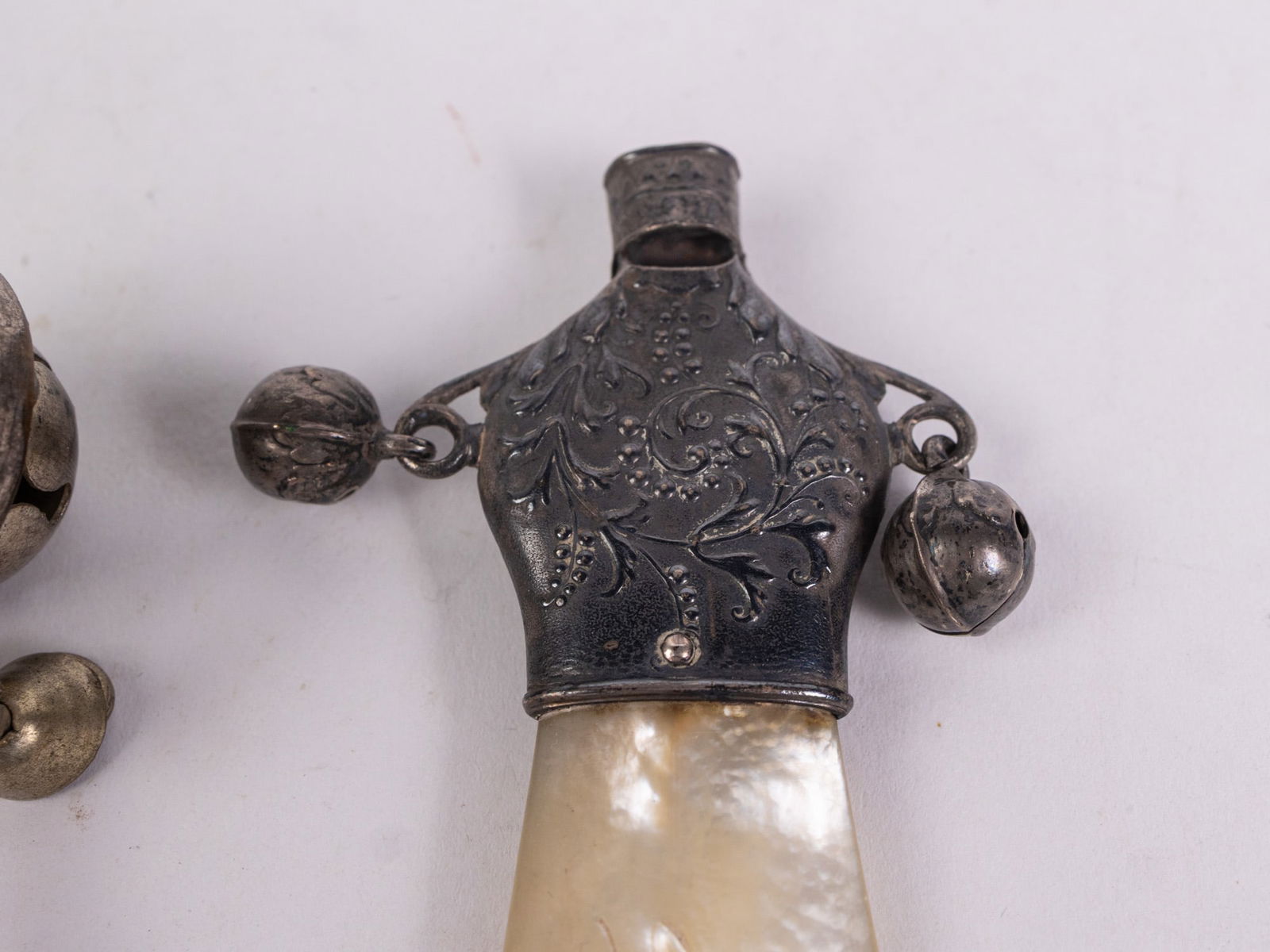 Antique Early Pair of Victorian Baby Rattle Whistles - 3
