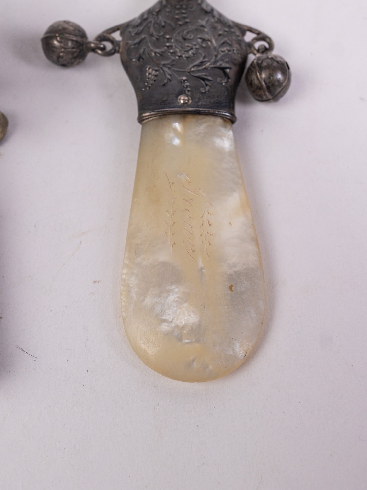 Antique Early Pair of Victorian Baby Rattle Whistles - 4