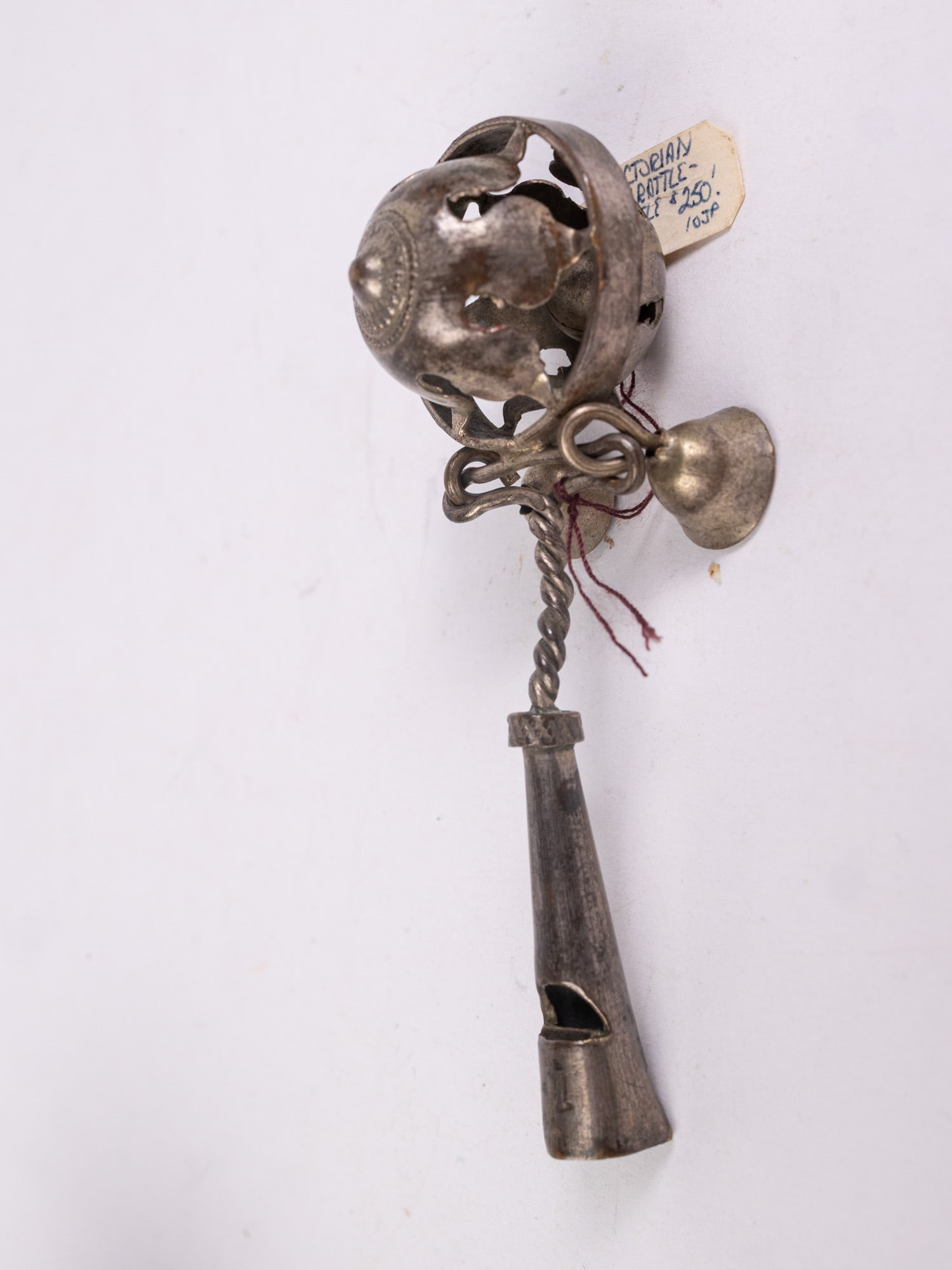 Antique Early Pair of Victorian Baby Rattle Whistles - 6