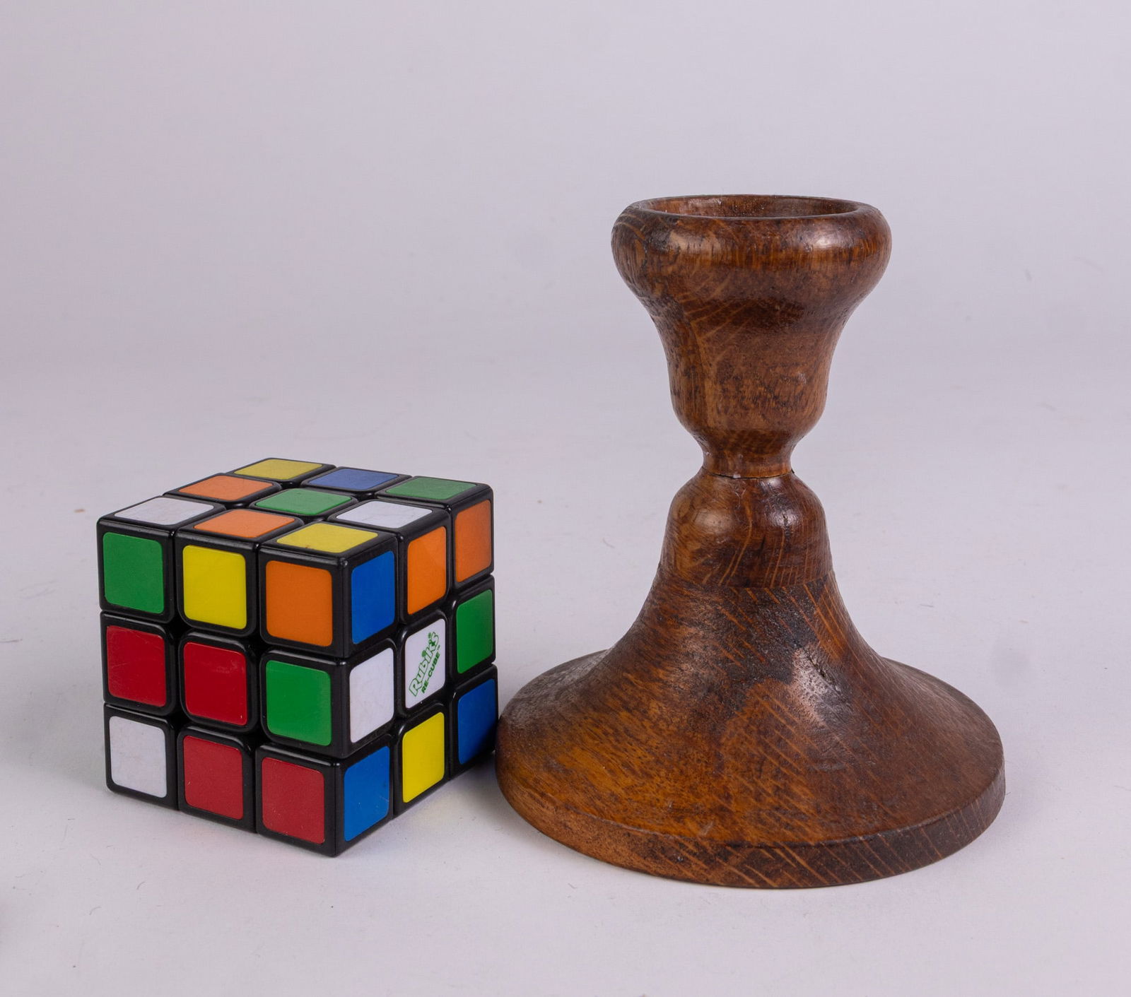 Antique Hand Turned Candle Holder Crafted w/ Wood from the Salem Oak - 2