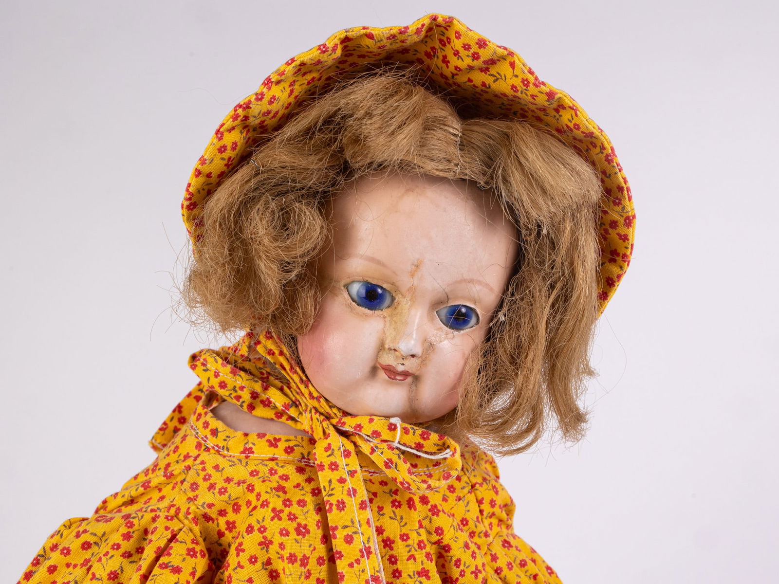 Antique Wax on Leather Constructed 19th Century Doll - 3