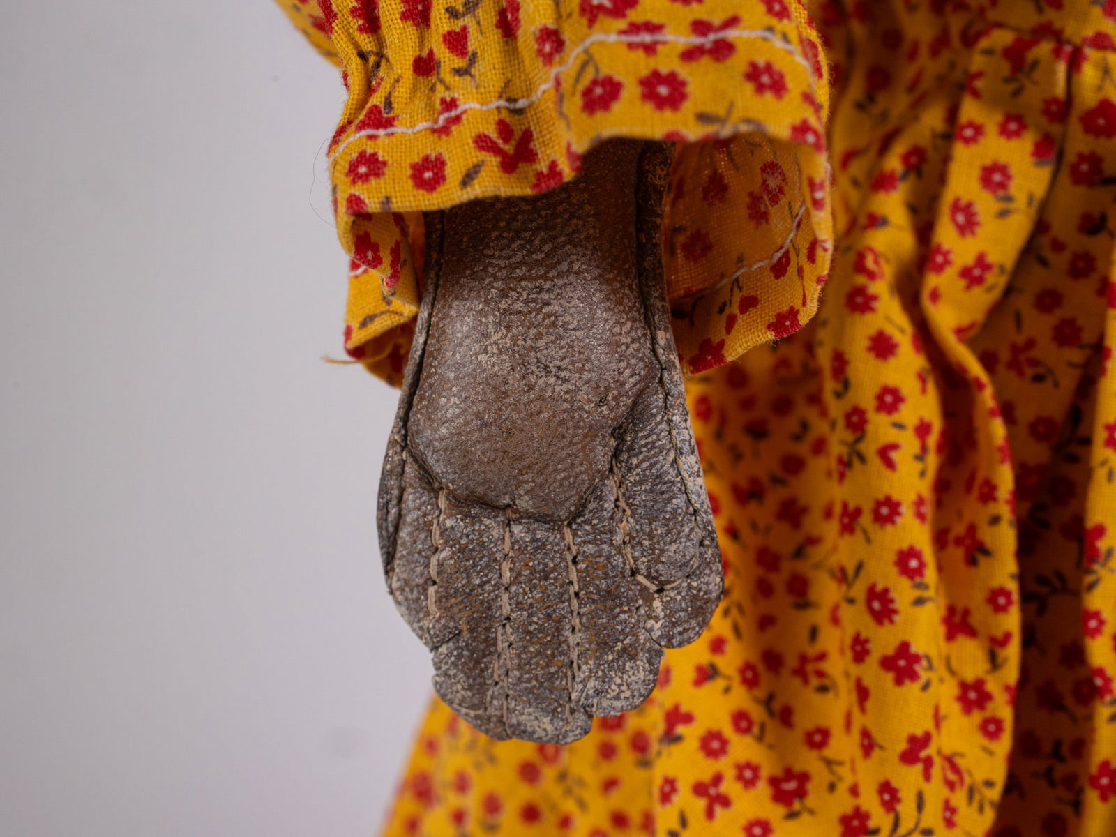 Antique Wax on Leather Constructed 19th Century Doll - 4