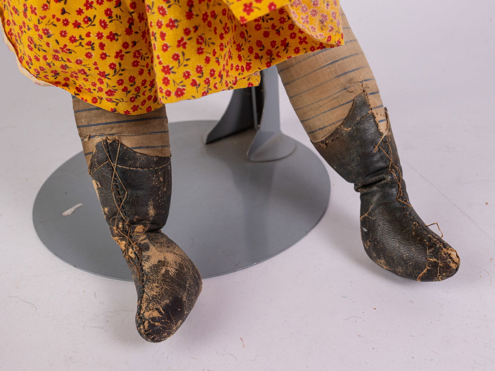 Antique Wax on Leather Constructed 19th Century Doll - 6