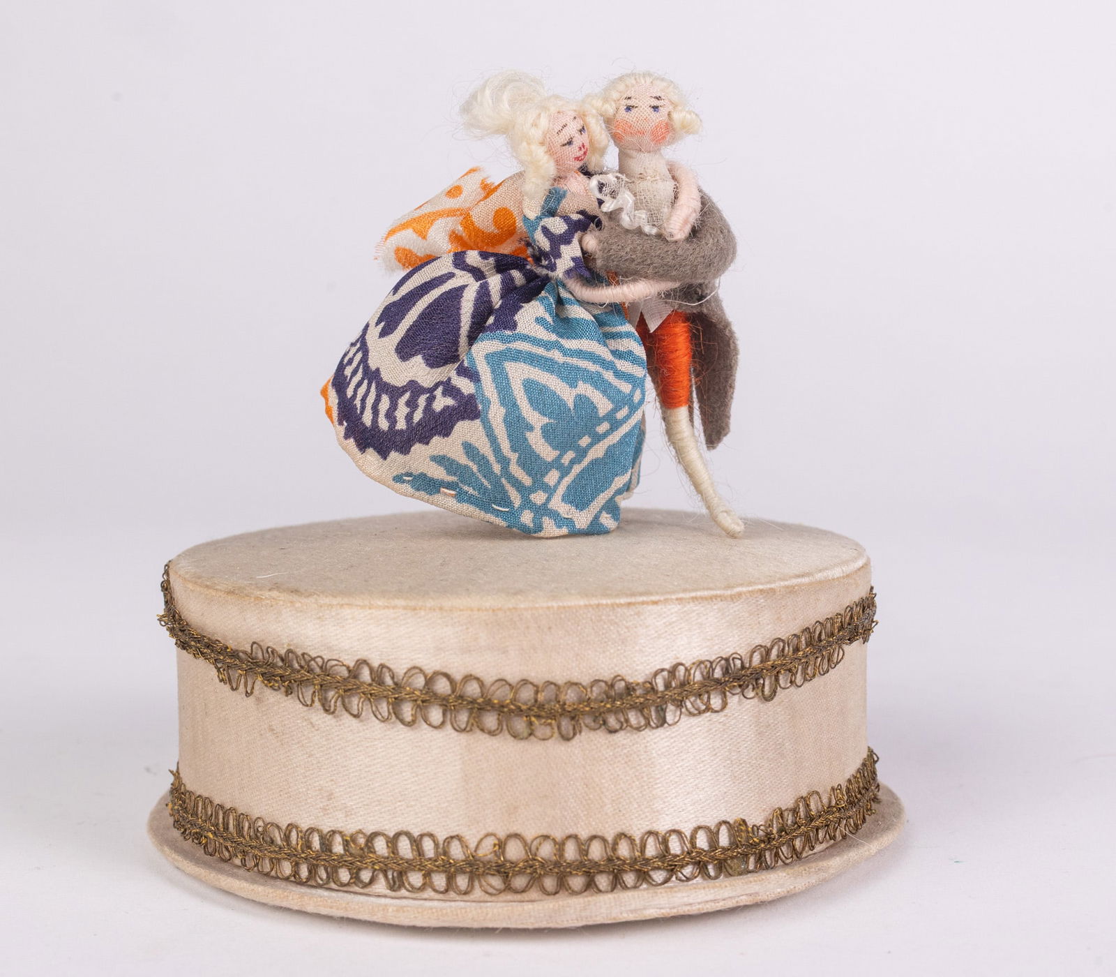 Scarce Vintage Candy Container Depicting Georgian Dancing Couple: Scarce Vintage Candy Container Depicting Georgian Dancing CoupleSize4" x 4" x 4"LiteratureBrooks Auction – Online Auction Terms & Conditions Contact: (856) 694-2960 | info@brooks.auction READ
