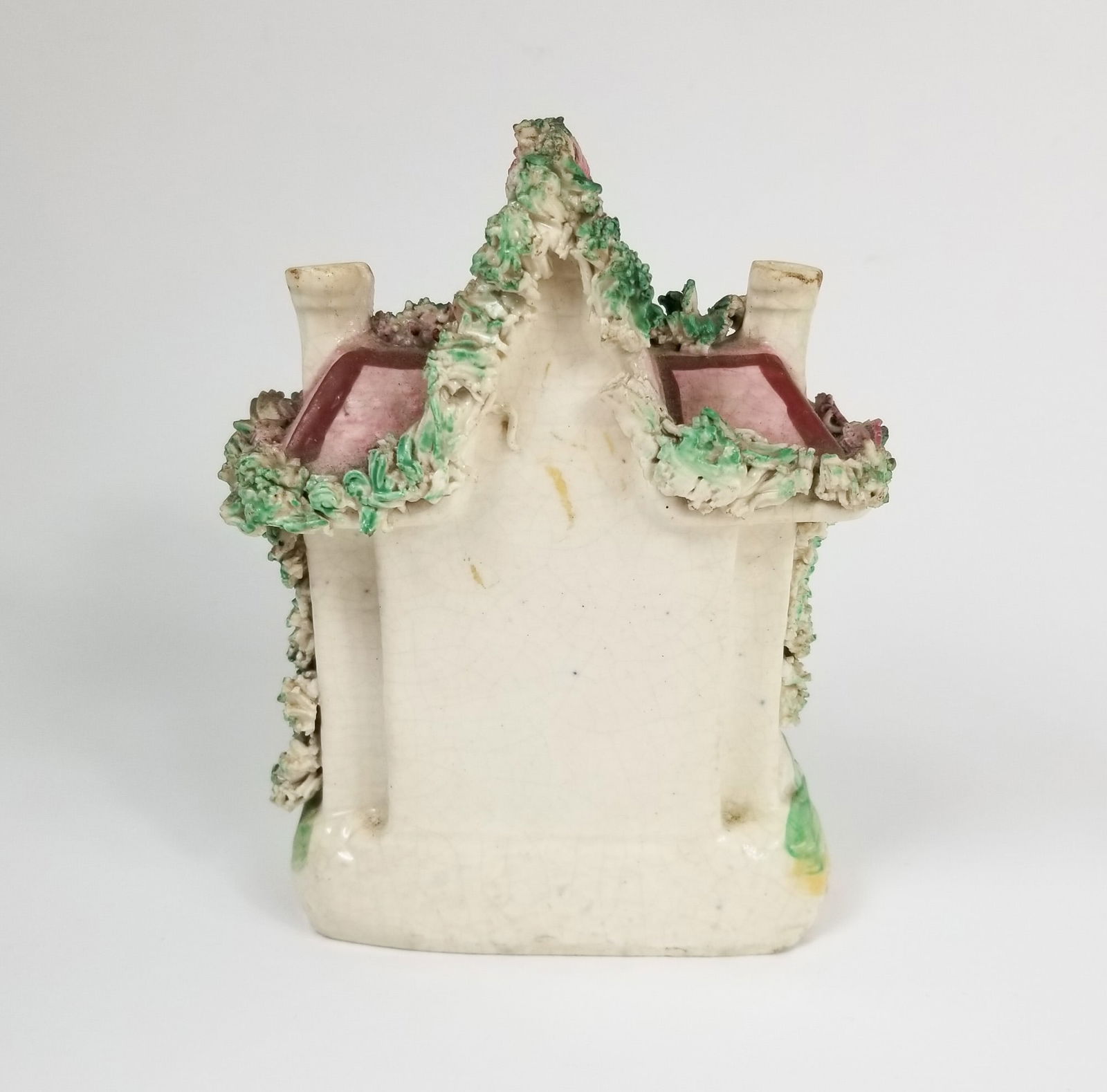 Antique Staffordshire Pearlware Pottery Cottage House - 2