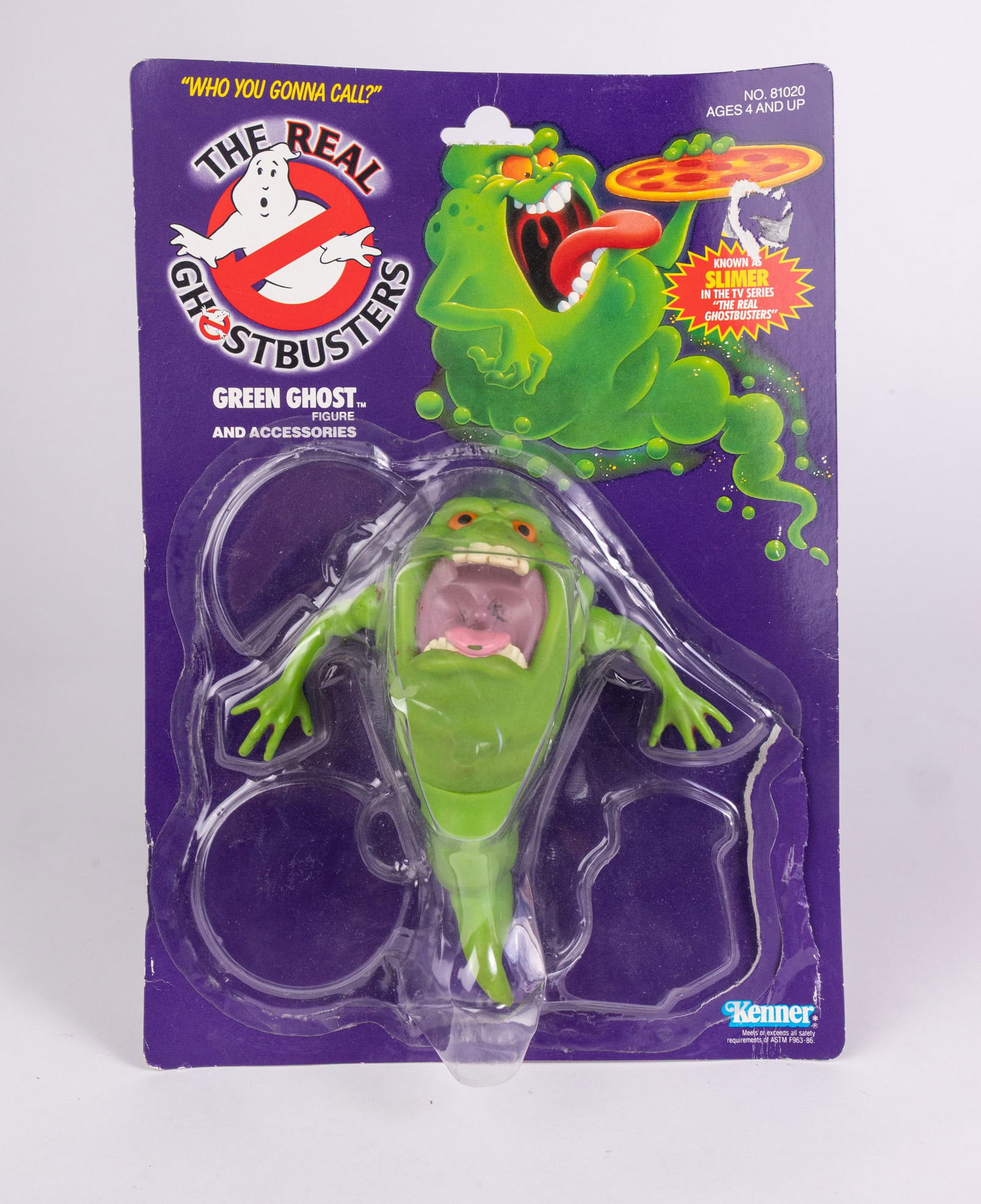 Vintage Kenner 80's Green Ghost & Stay-Puft Man Figures & Slimer Pullover - 10
