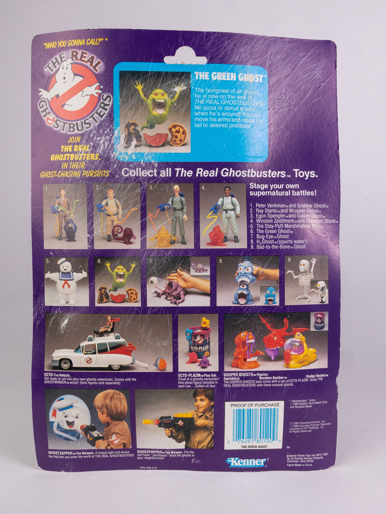 Vintage Kenner 80's Green Ghost & Stay-Puft Man Figures & Slimer Pullover - 13