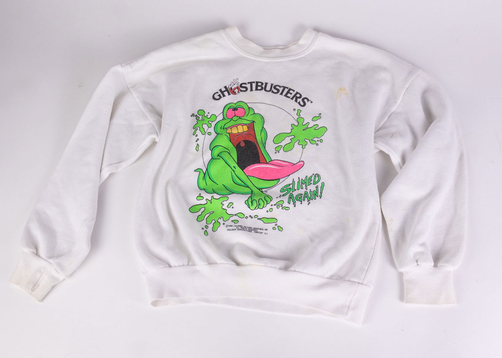 Vintage Kenner 80's Green Ghost & Stay-Puft Man Figures & Slimer Pullover - 3