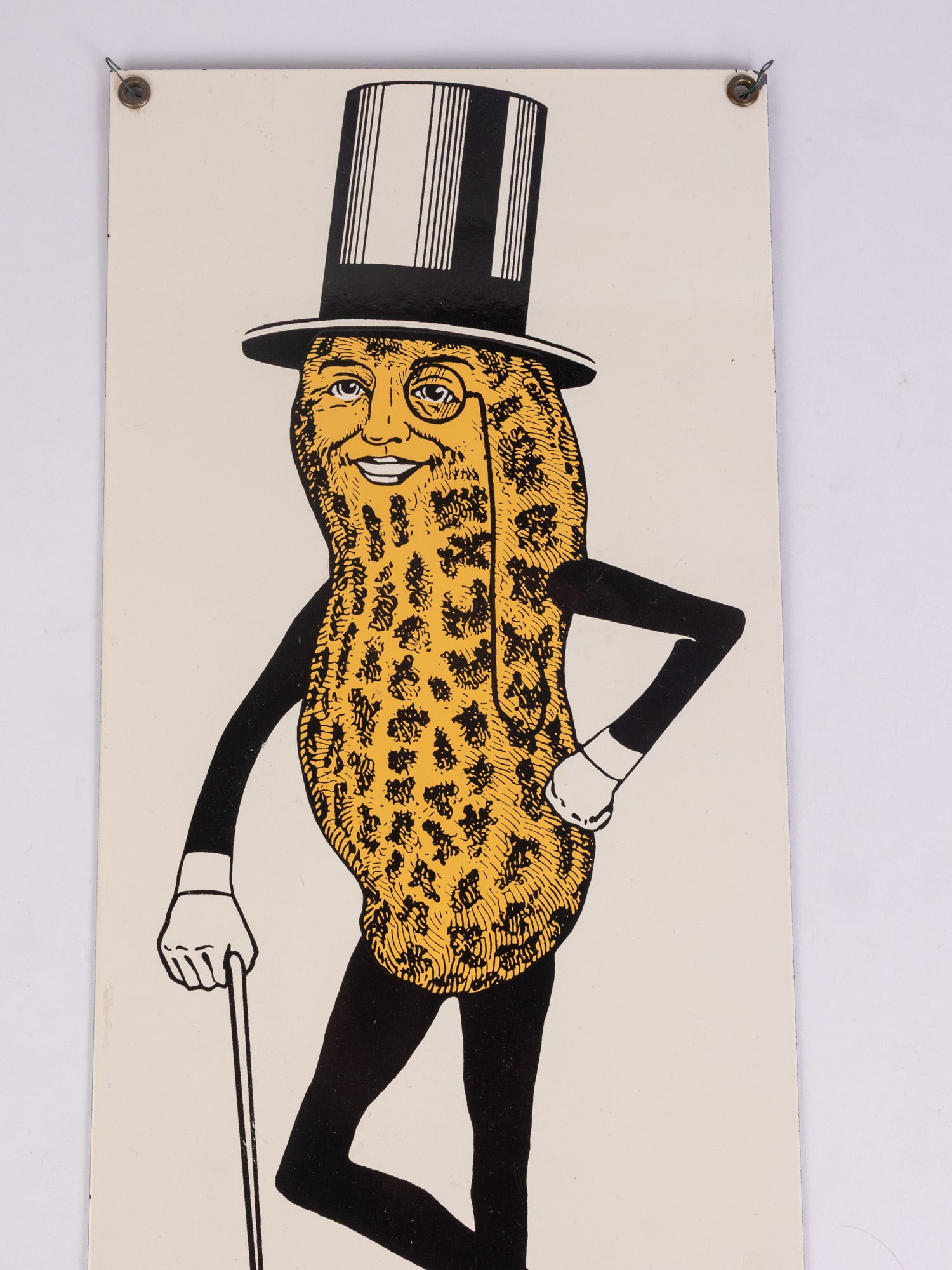 Mr. Peanut "Greetings from Mr. Peanut" Vintage 1993 Porcelain Sign - 4