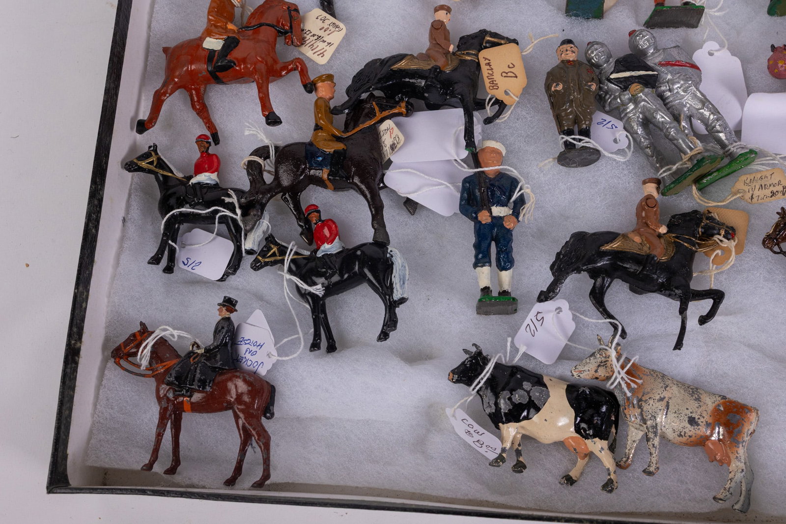 Large Grouping of Vintage & Antique Lead Figures in Display Case - 5