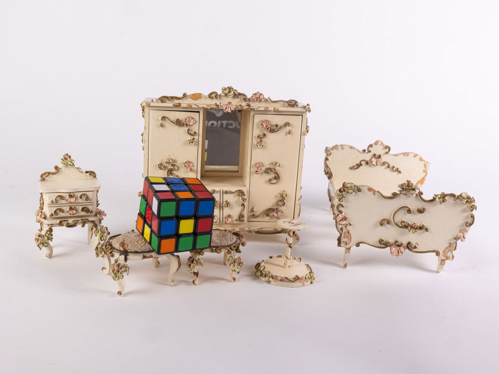 Six Piece Set of Puppen Möbel Spielwaren Early 20th Century Doll Furniture - 2