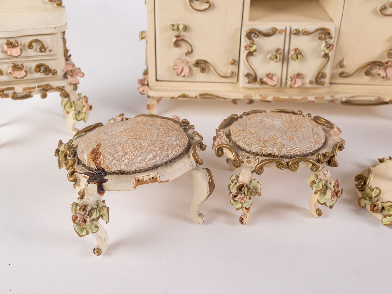 Six Piece Set of Puppen Möbel Spielwaren Early 20th Century Doll Furniture - 3
