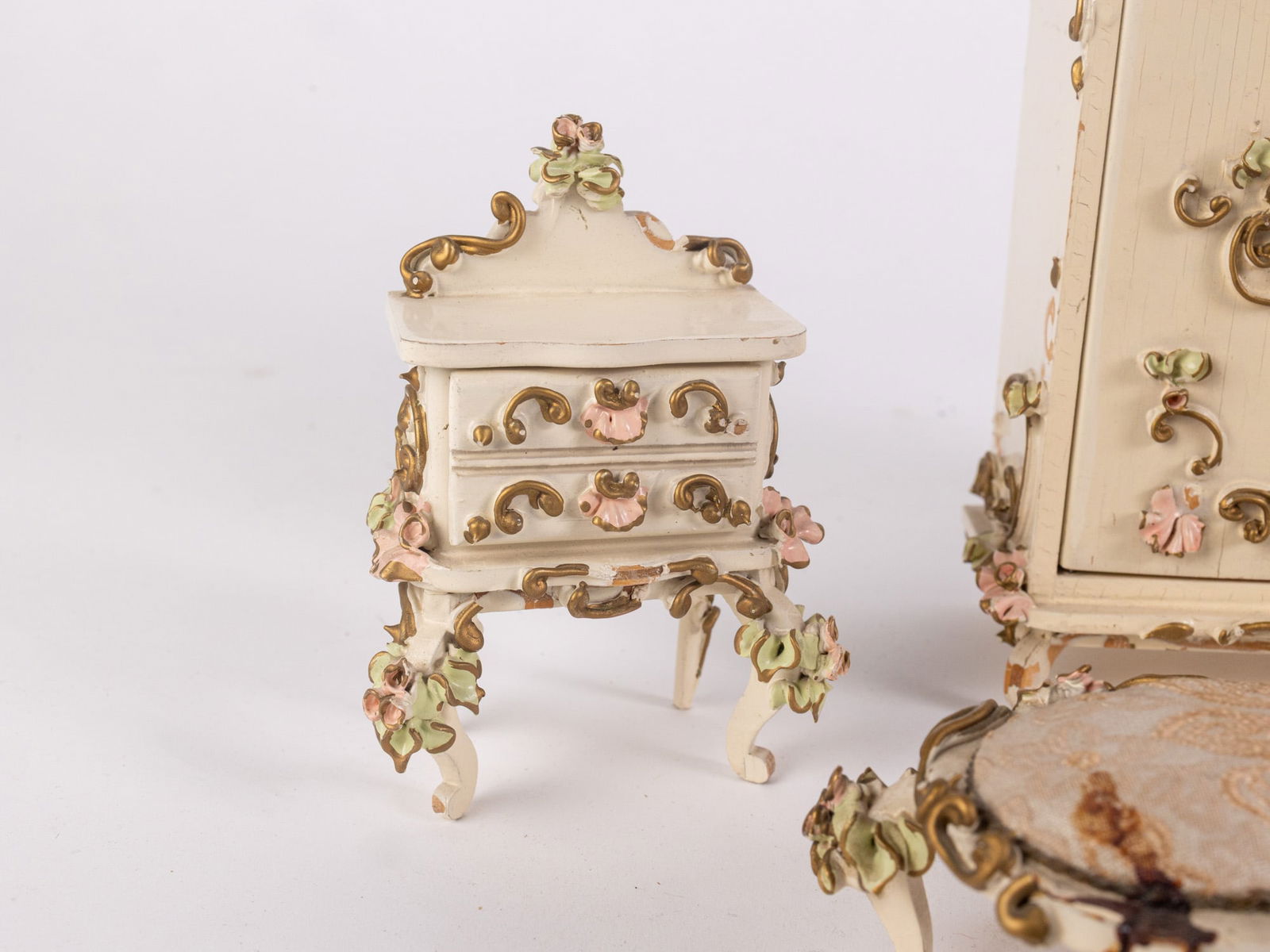 Six Piece Set of Puppen Möbel Spielwaren Early 20th Century Doll Furniture - 4