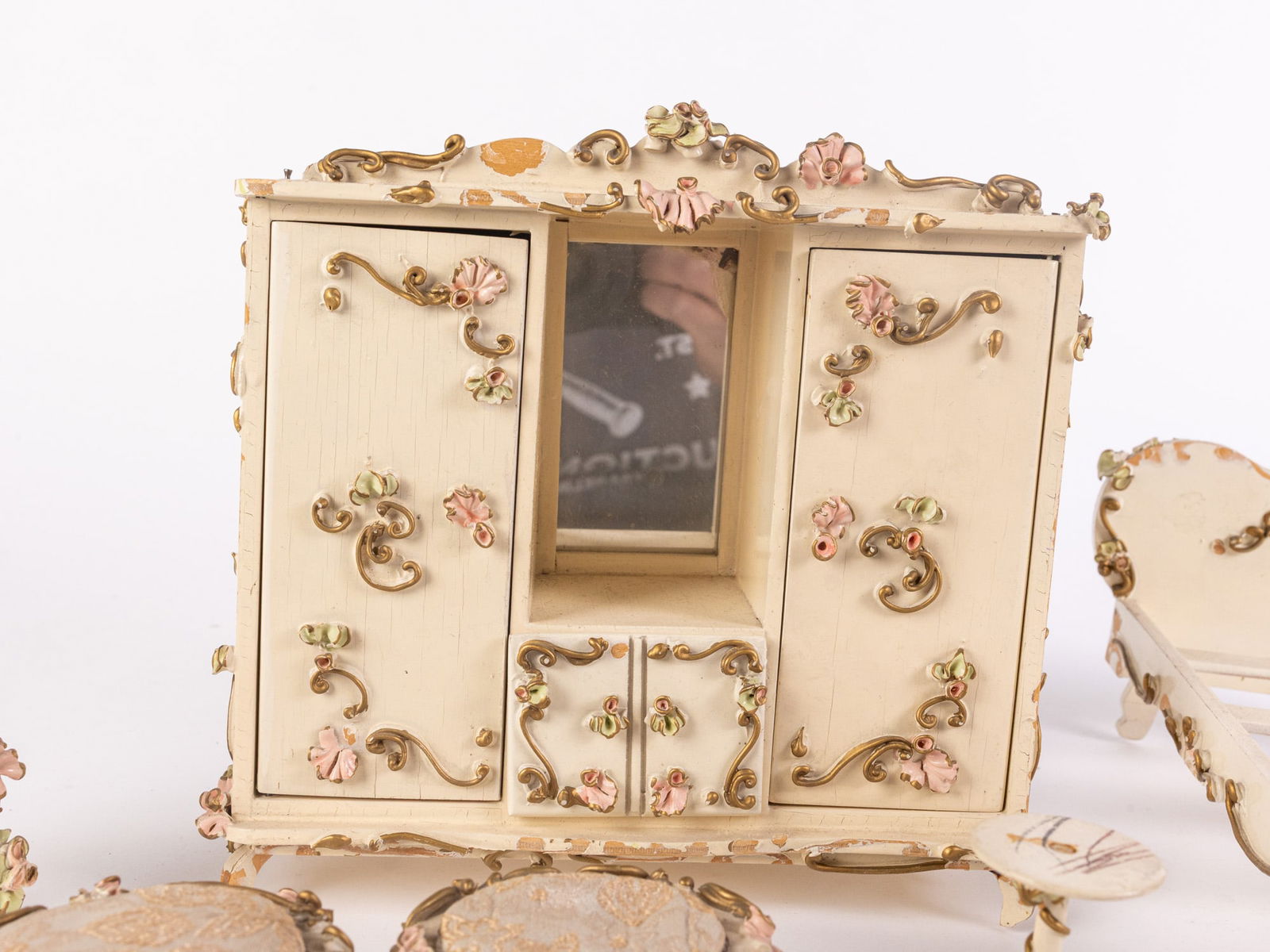 Six Piece Set of Puppen Möbel Spielwaren Early 20th Century Doll Furniture - 5