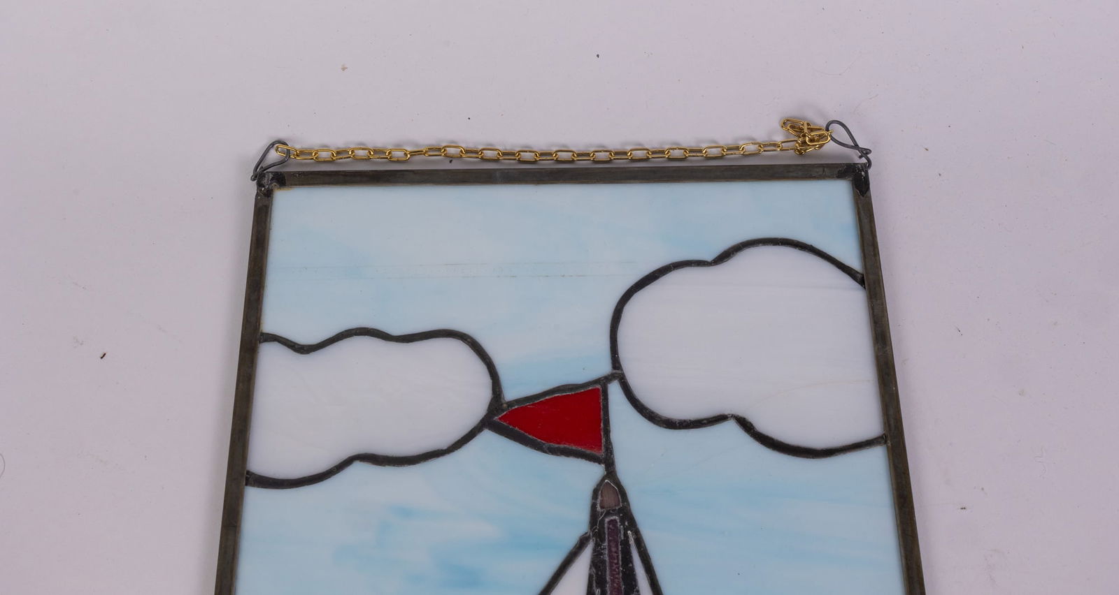 Stained Glass Sailboat Leaded Hanging Panel - 3