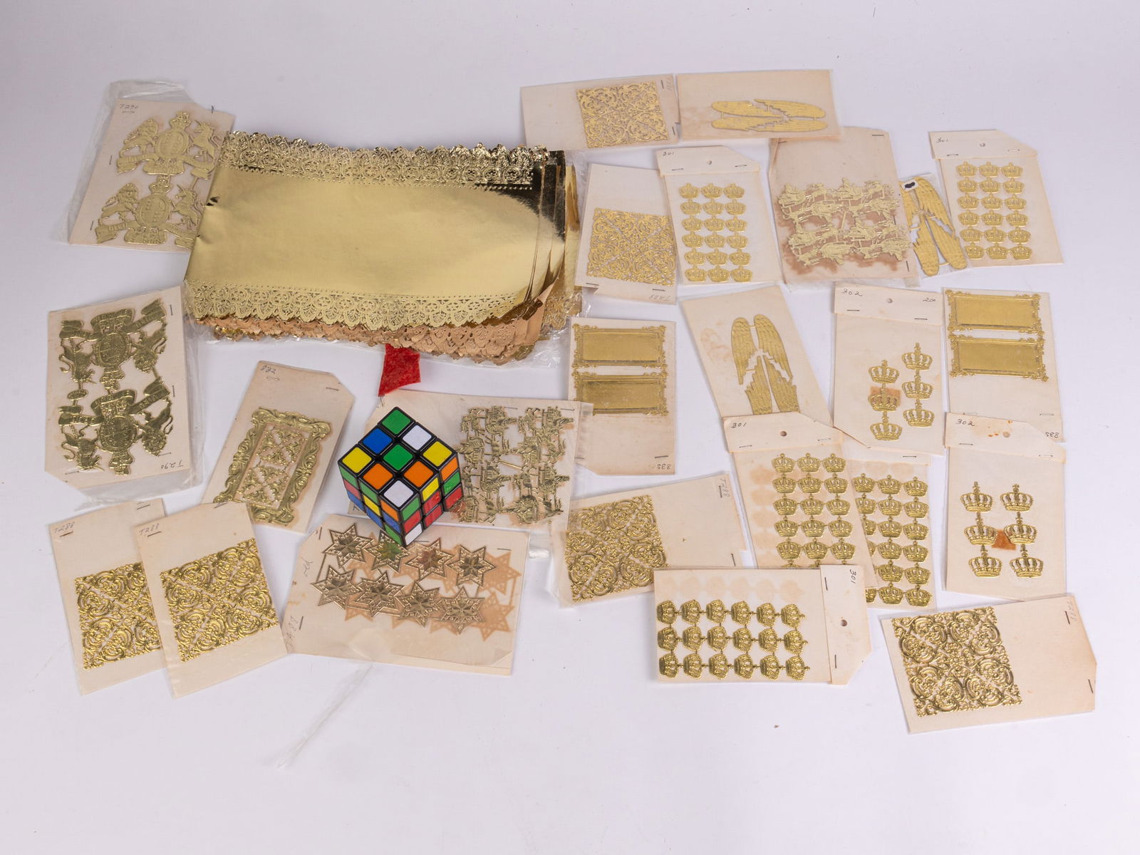 Vintage Gold Toned Die Cut Christmas Decorations - 2