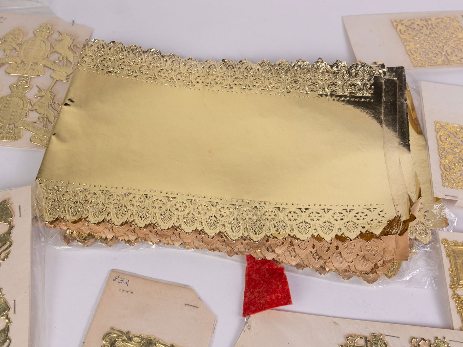 Vintage Gold Toned Die Cut Christmas Decorations - 3