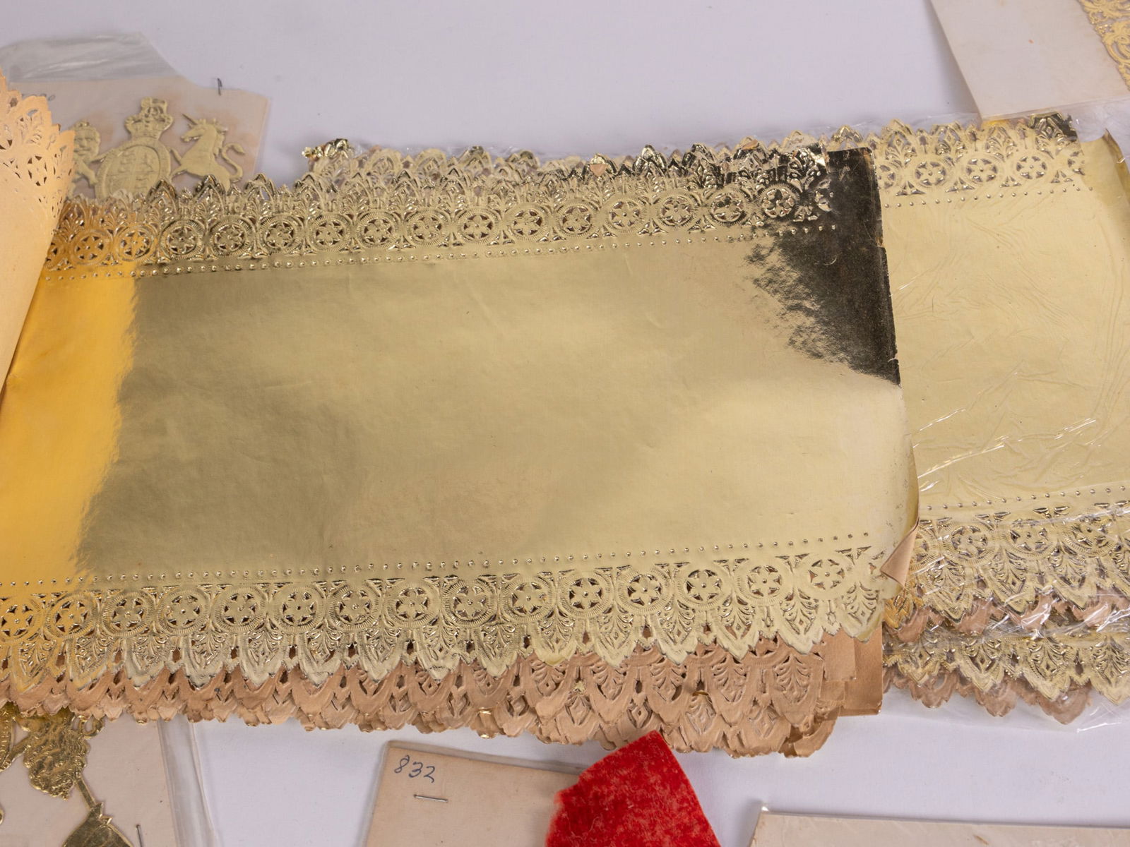 Vintage Gold Toned Die Cut Christmas Decorations - 4